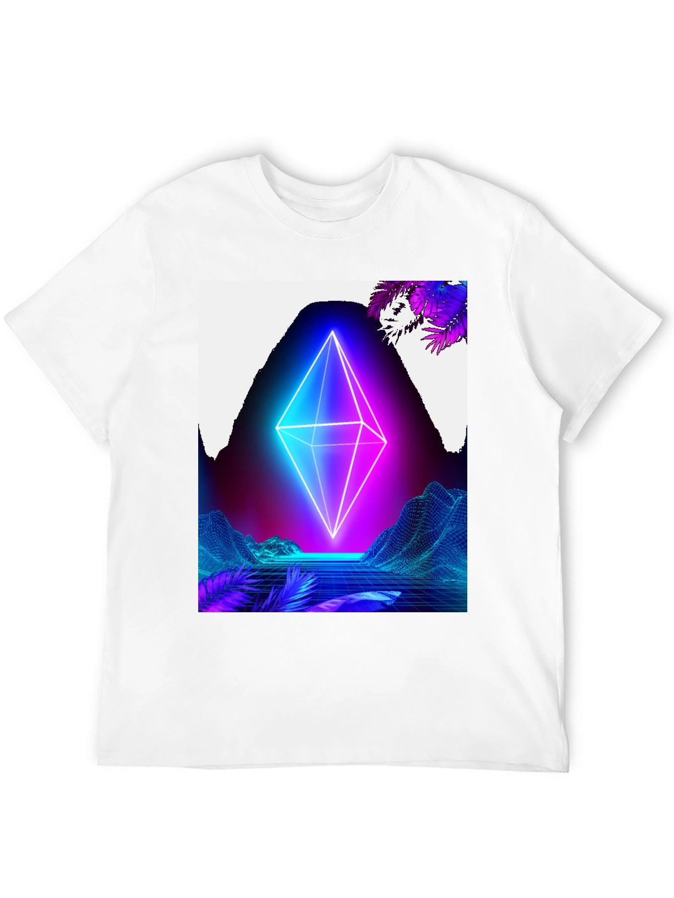 Neon Pyramid Graphic Tee - Retro Wave Vibes