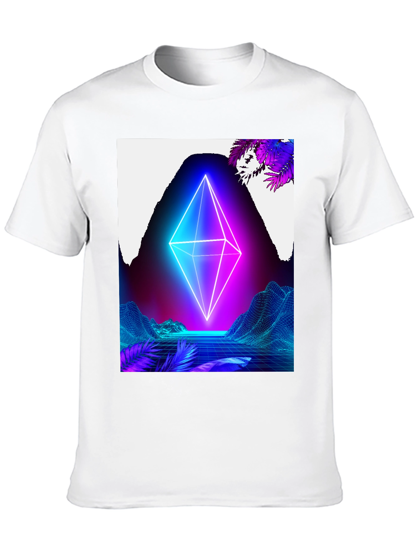 Neon Pyramid Graphic Tee - Retro Wave Vibes