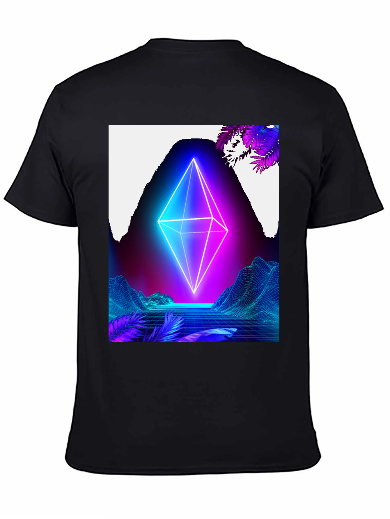 Neon Pyramid Graphic Tee - Retro Wave Vibes