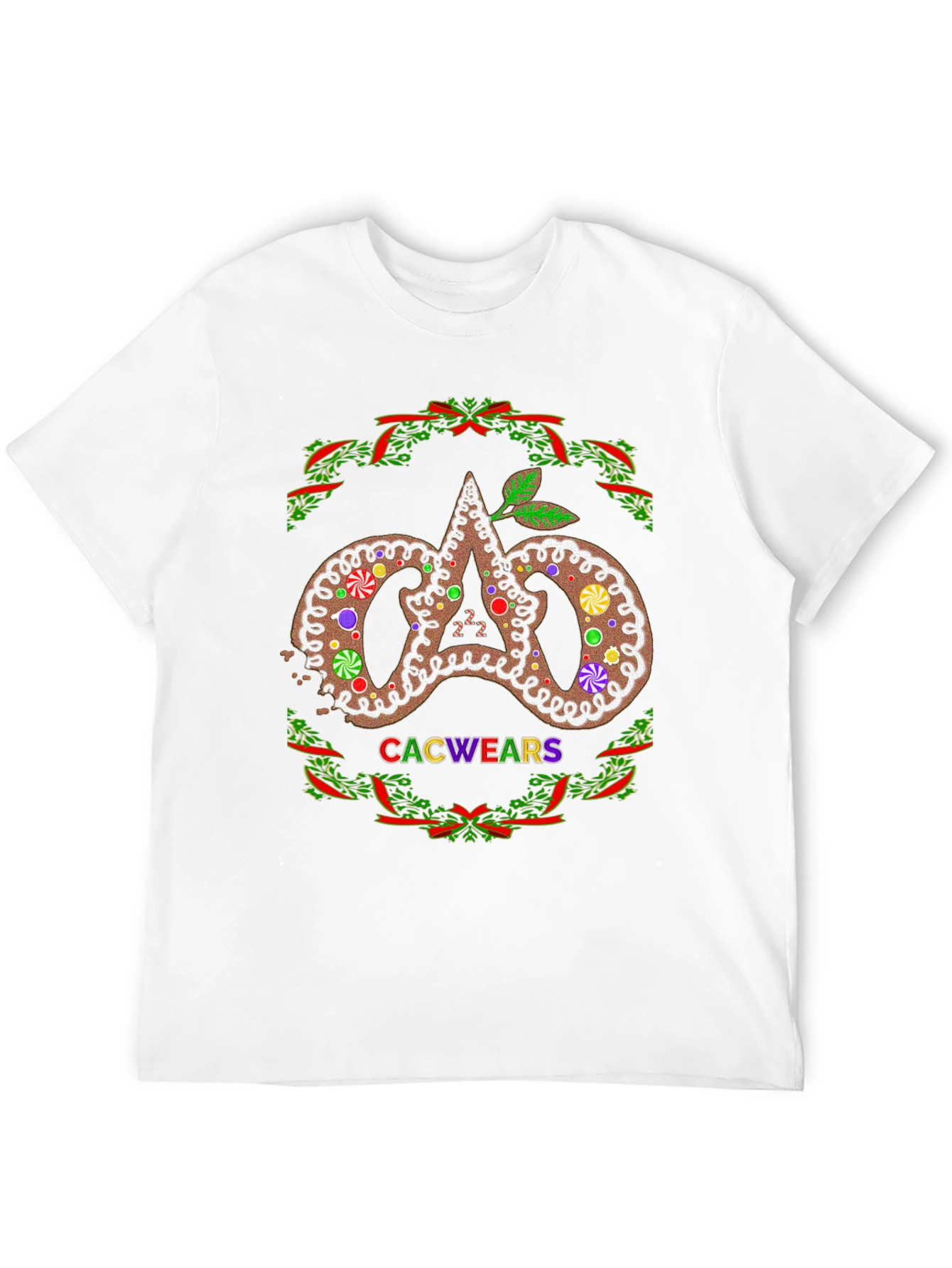 Festive Gingerbread Logo Black T-Shirt