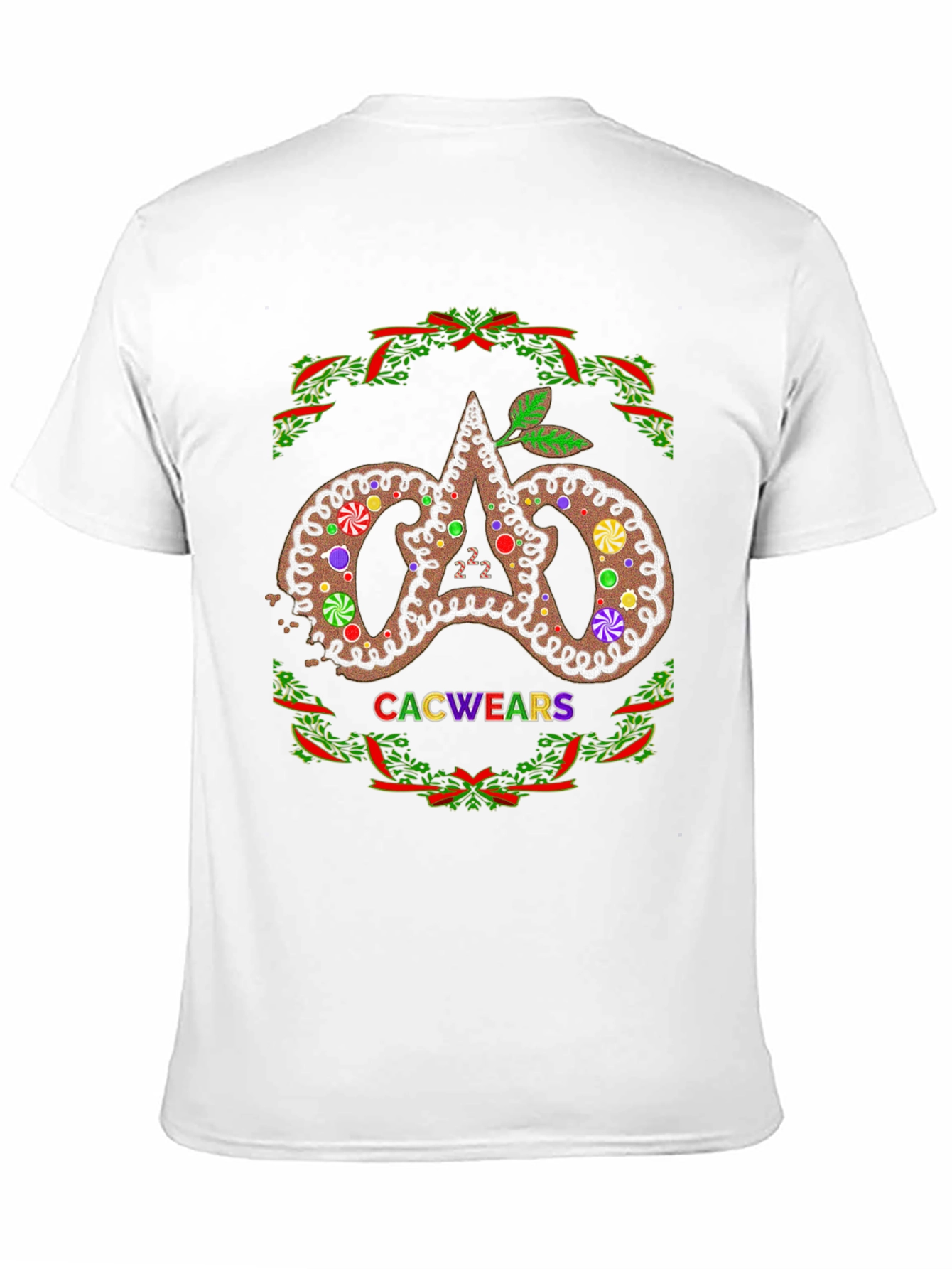 Festive Gingerbread Logo Black T-Shirt