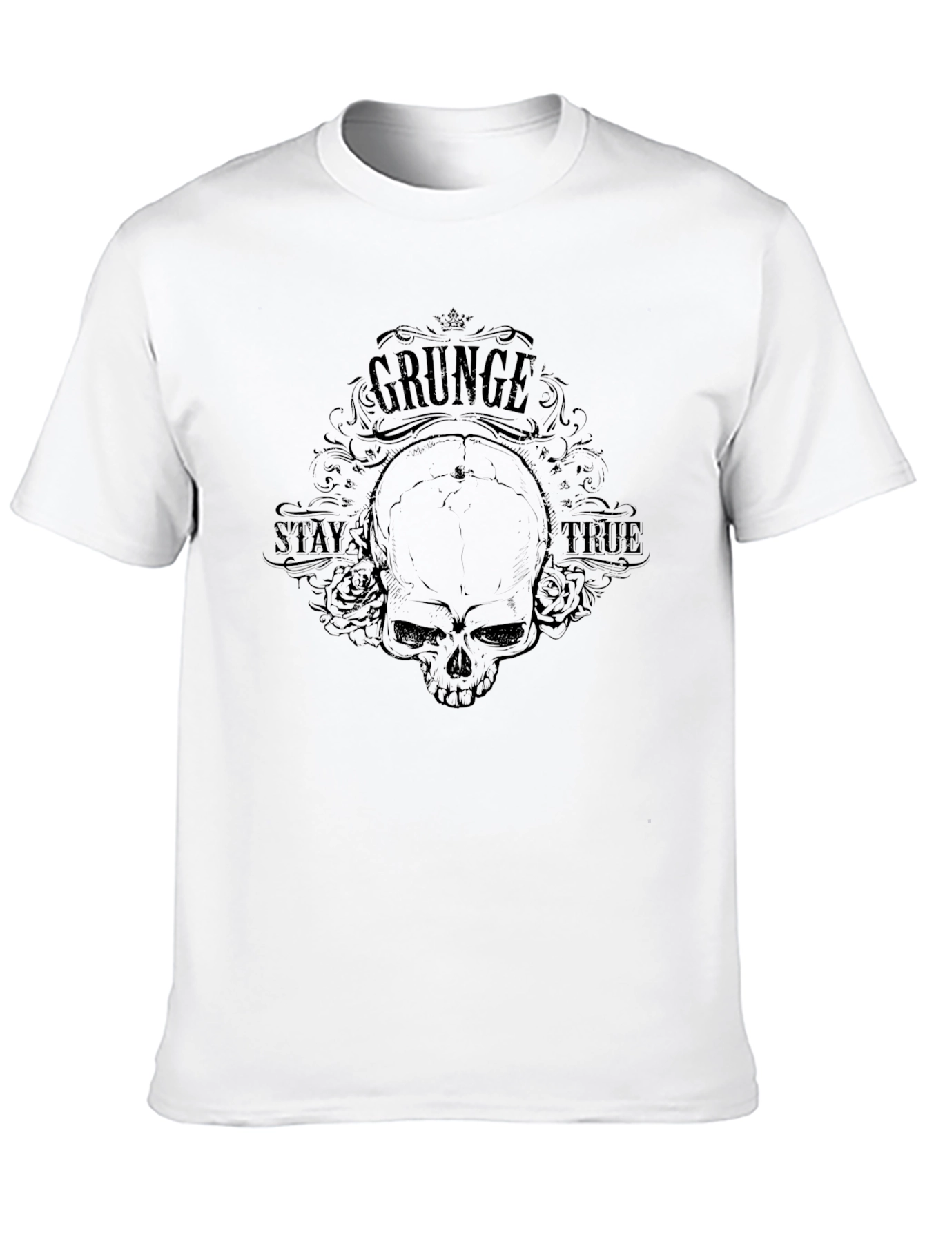 Grunge Skull Graphic Tee - Stay True T-Shirt
