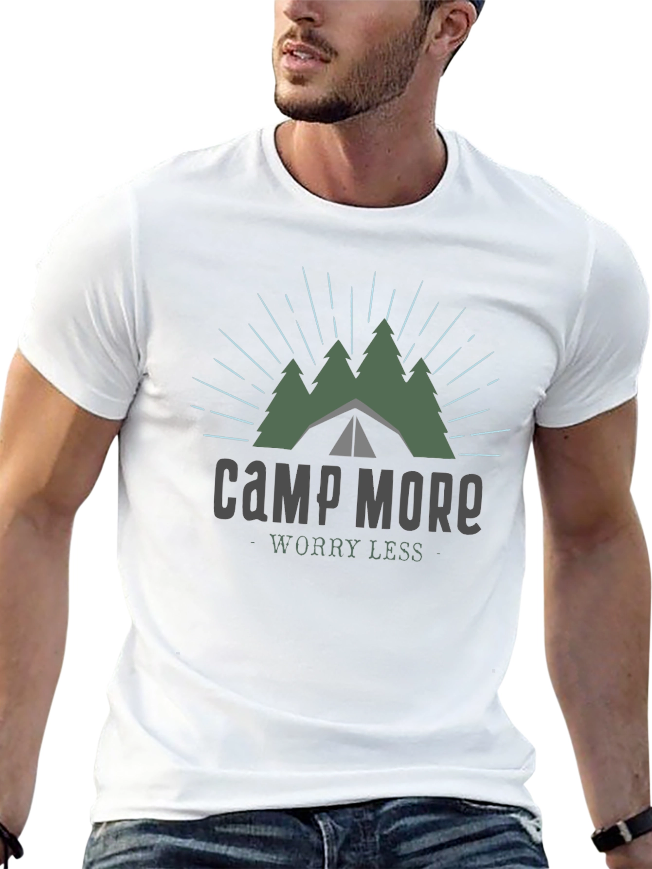 Camp More Worry Less Graphic T-Shirt
