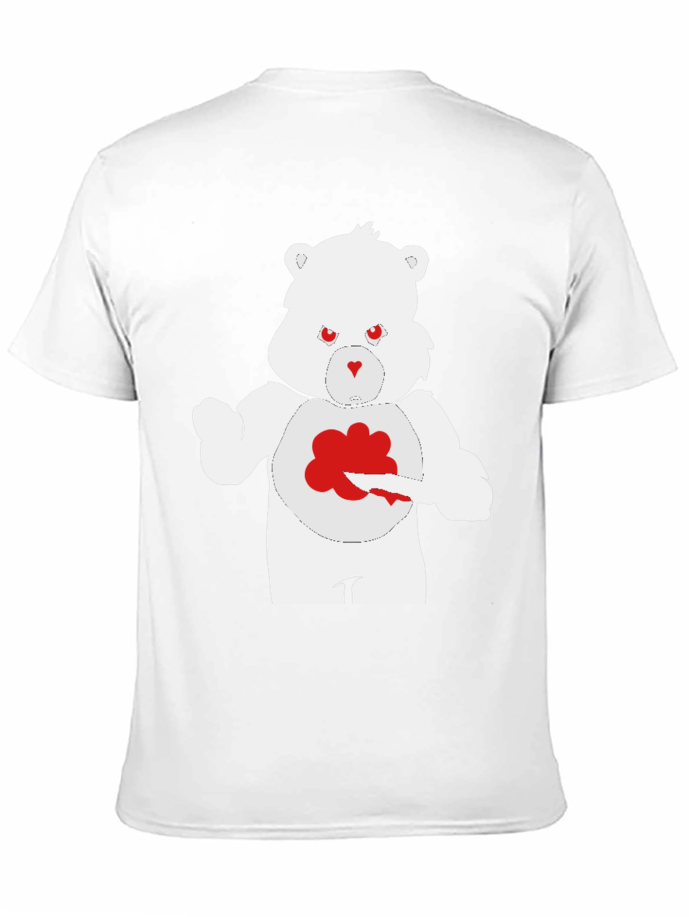 Mens Black T-Shirt - Grumpy Bear Design