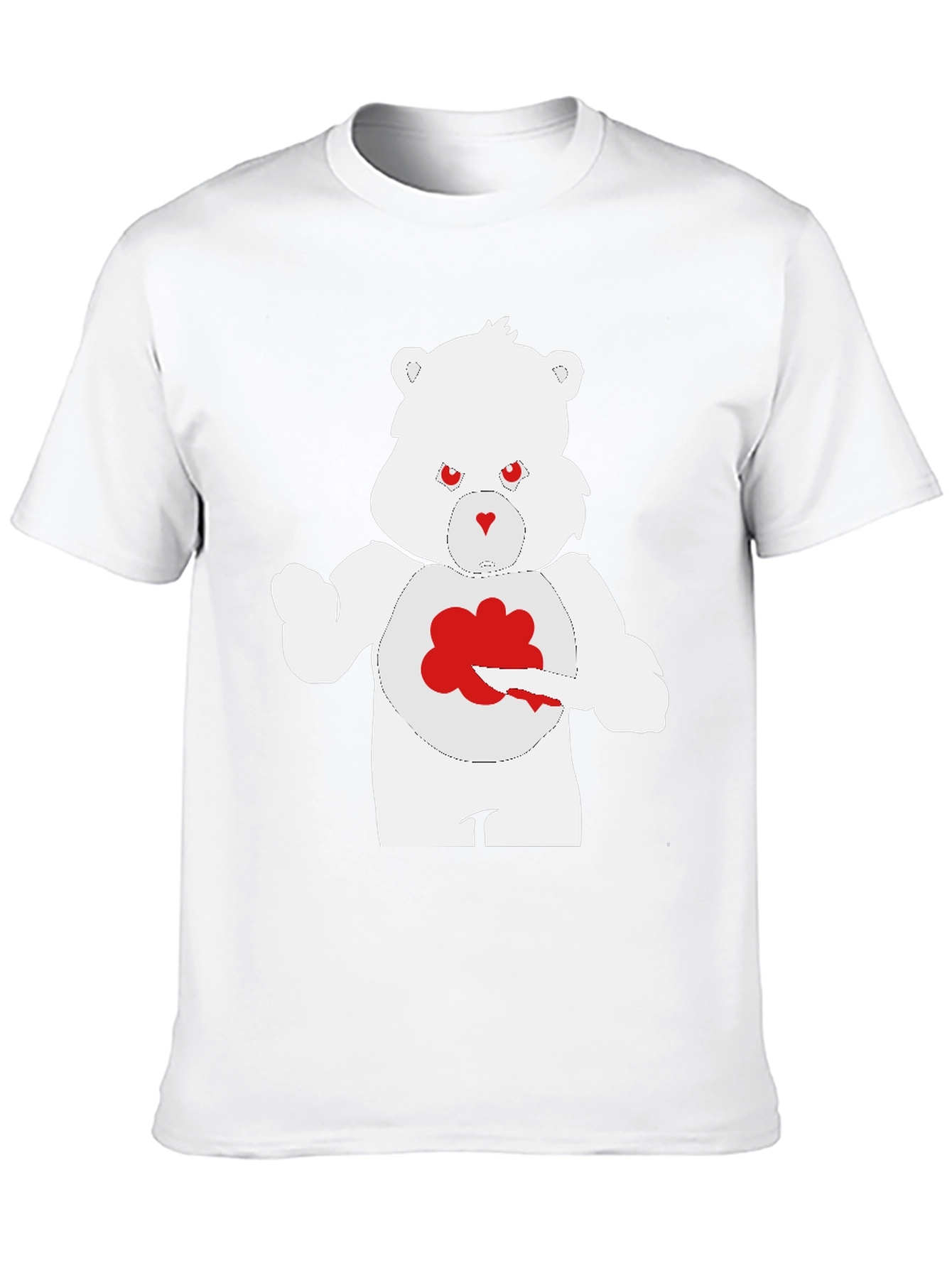 Mens Black T-Shirt - Grumpy Bear Design