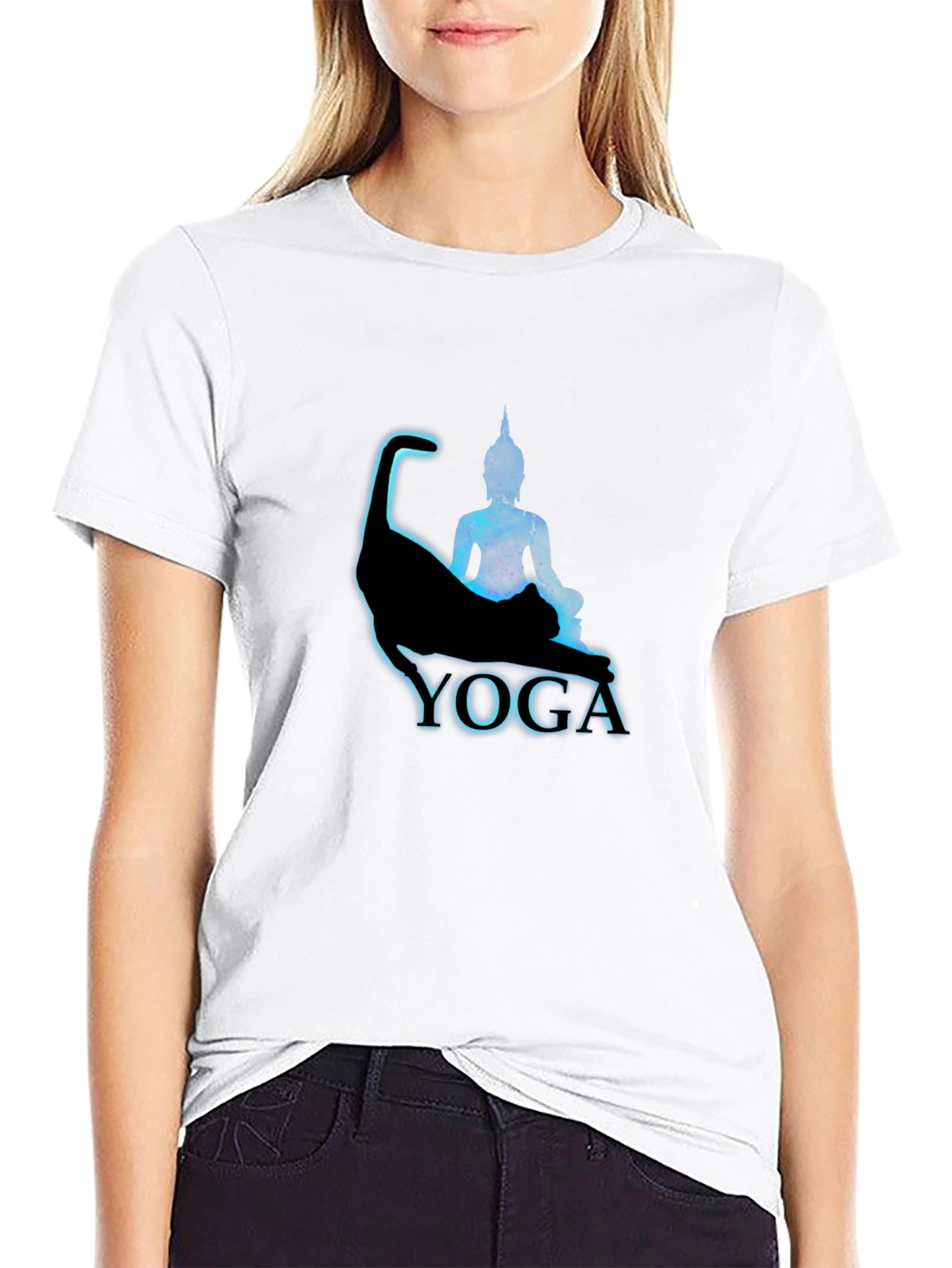 Yoga Cat & Buddha T-Shirt - Meditate in Style!