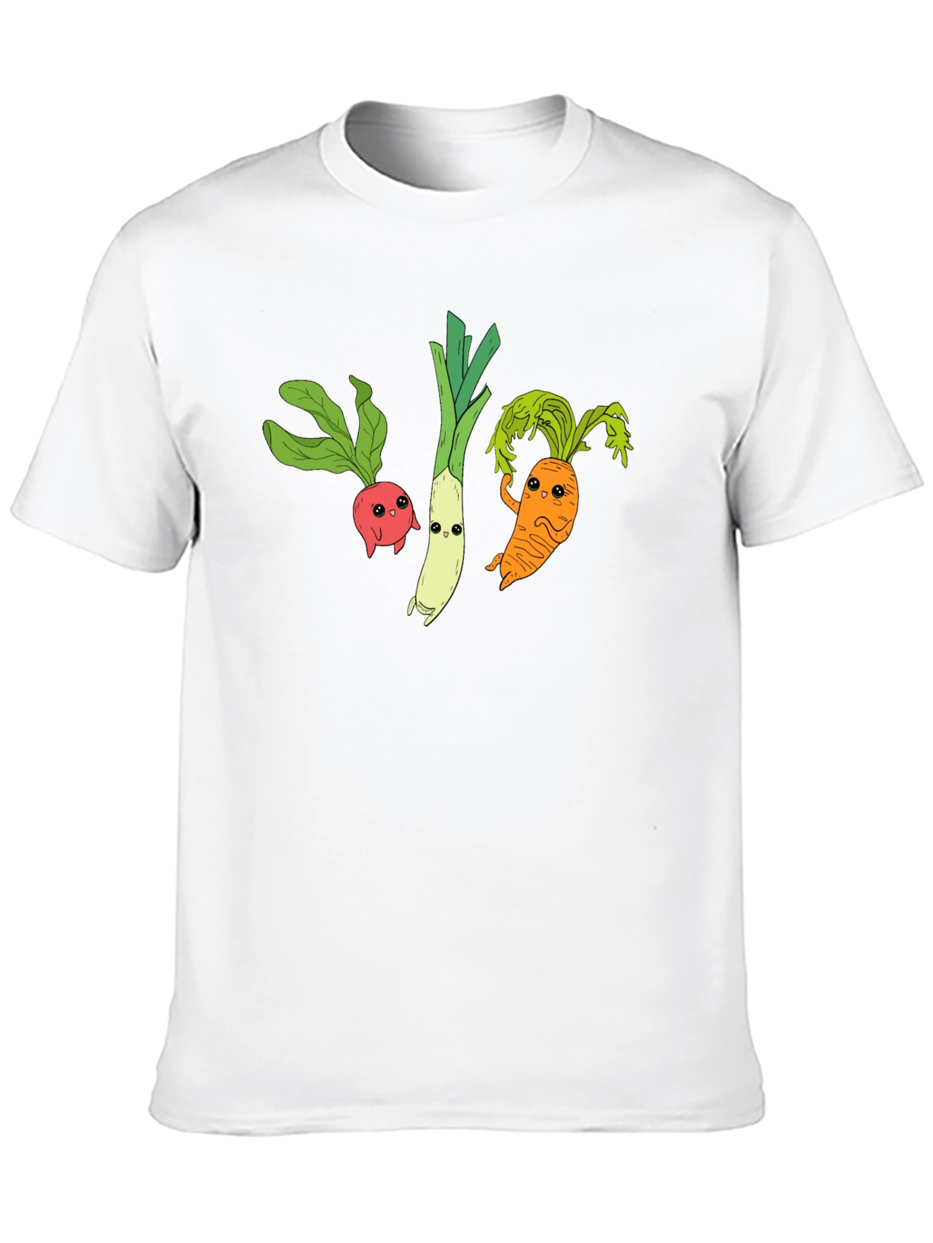 Veggie Cartoon Graphic Black T-Shirt