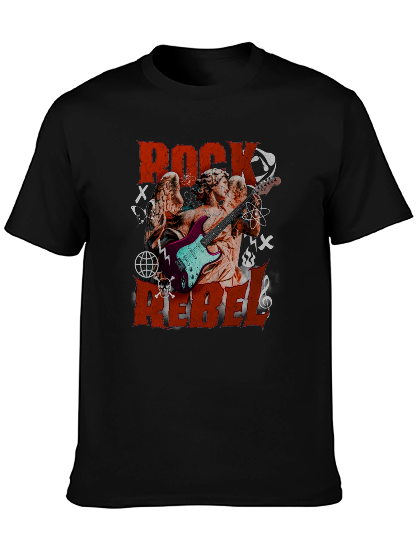 Rock Rebel Graphic Tee - Angel Guitarist