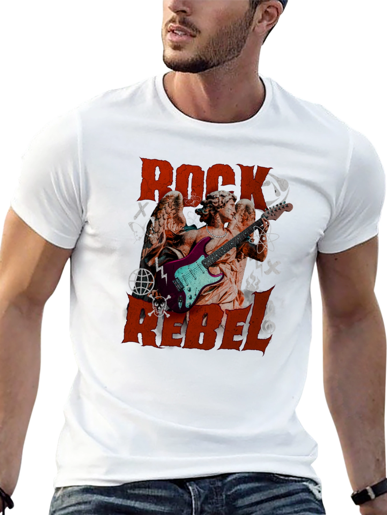Rock Rebel Graphic Tee - Angel Guitarist