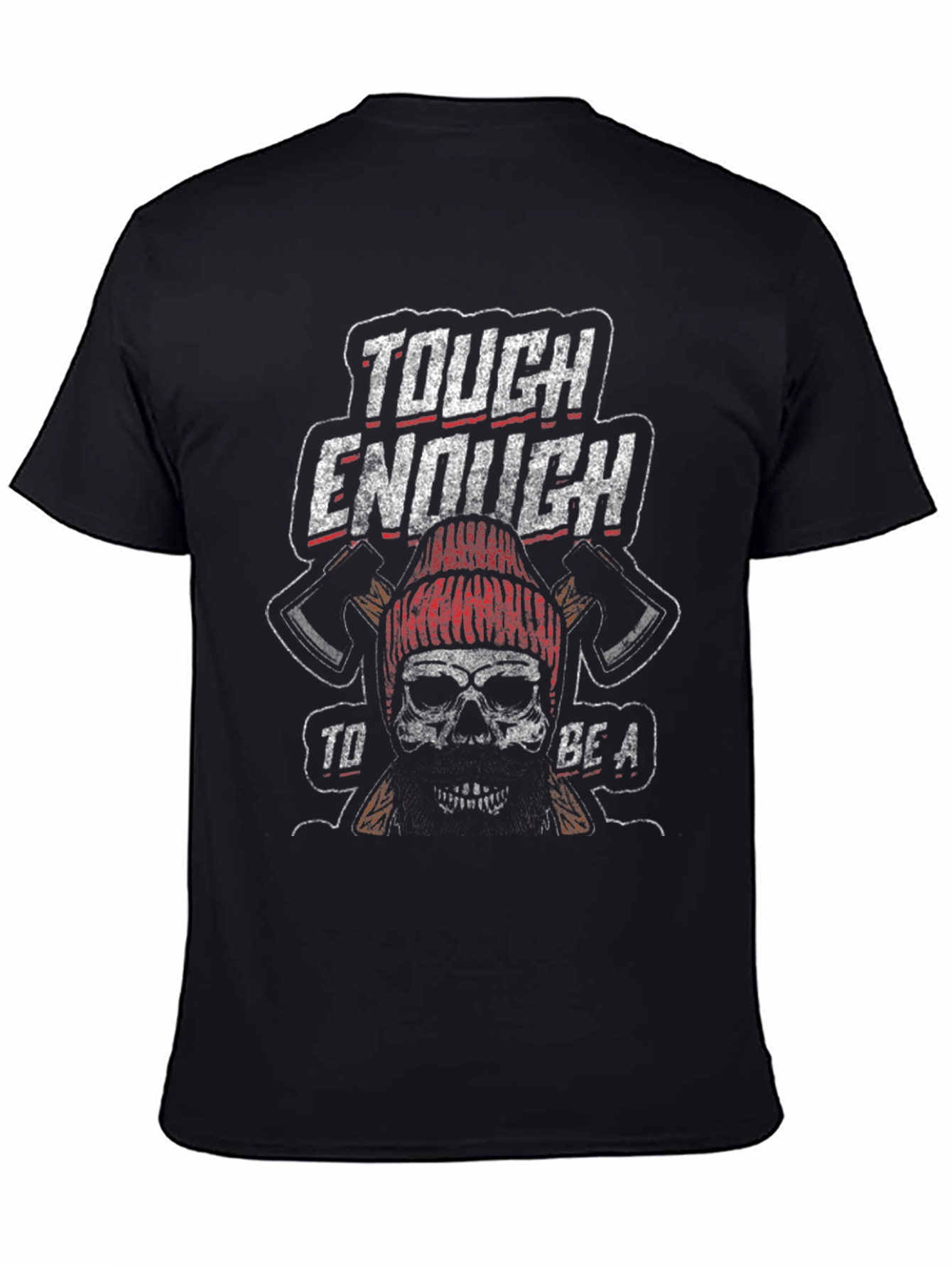 Tough Enough Lumberjack Skull Graphic Tee