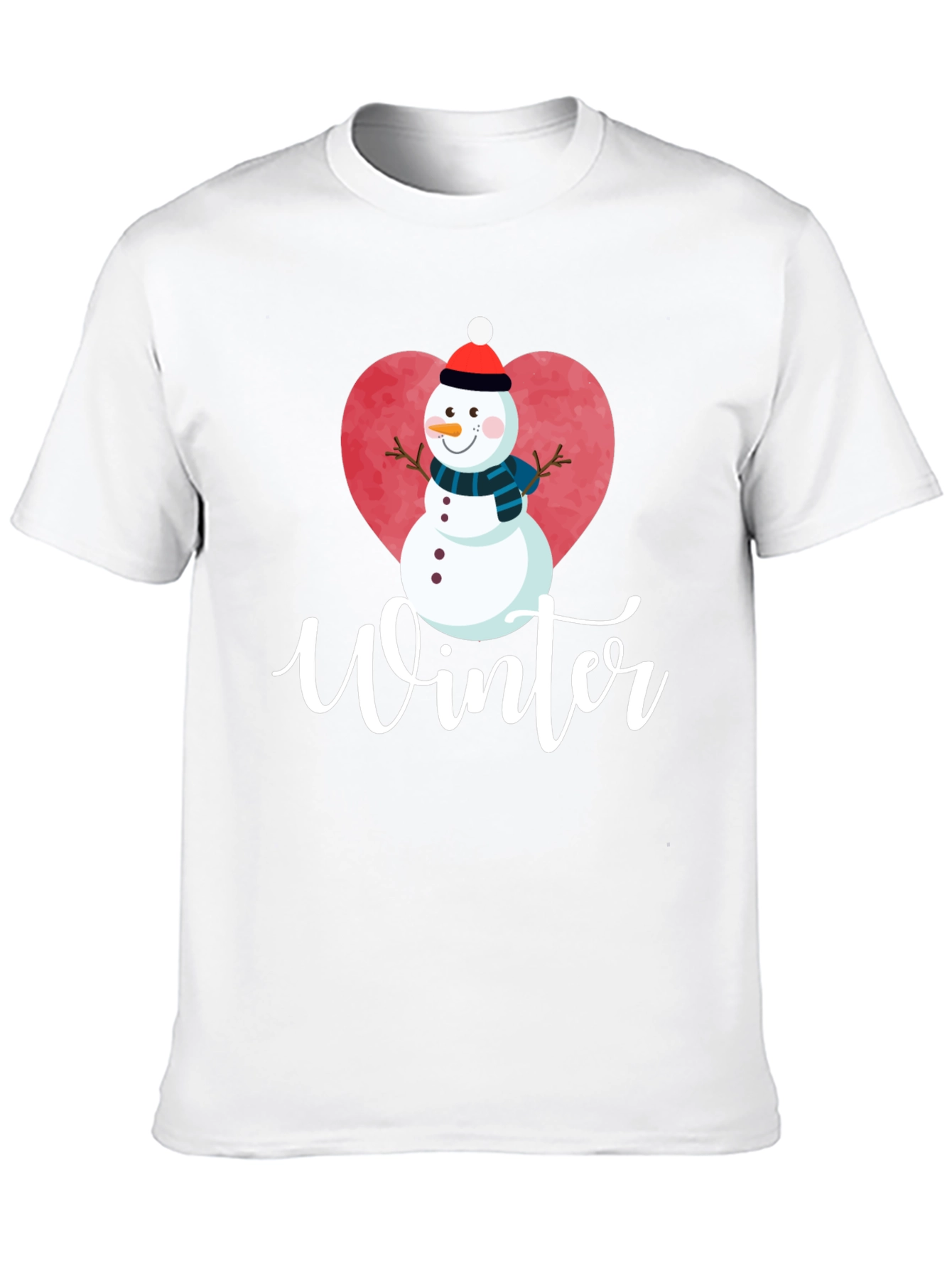 Winter Snowman Heart T-Shirt
