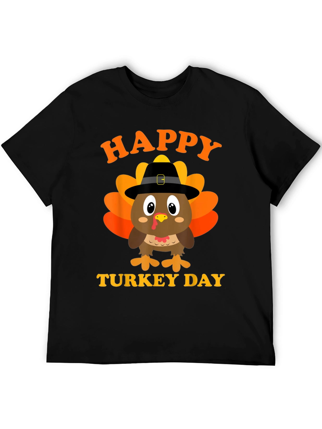 Happy Turkey Day T-Shirt Thanksgiving Black