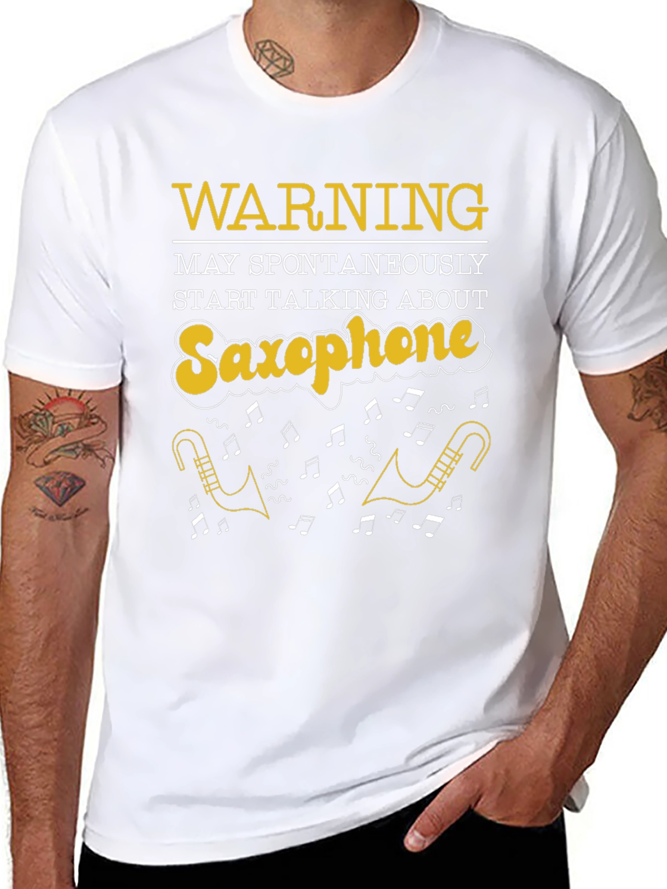 Saxophone T-Shirt: Warning May Spontaneously Talk