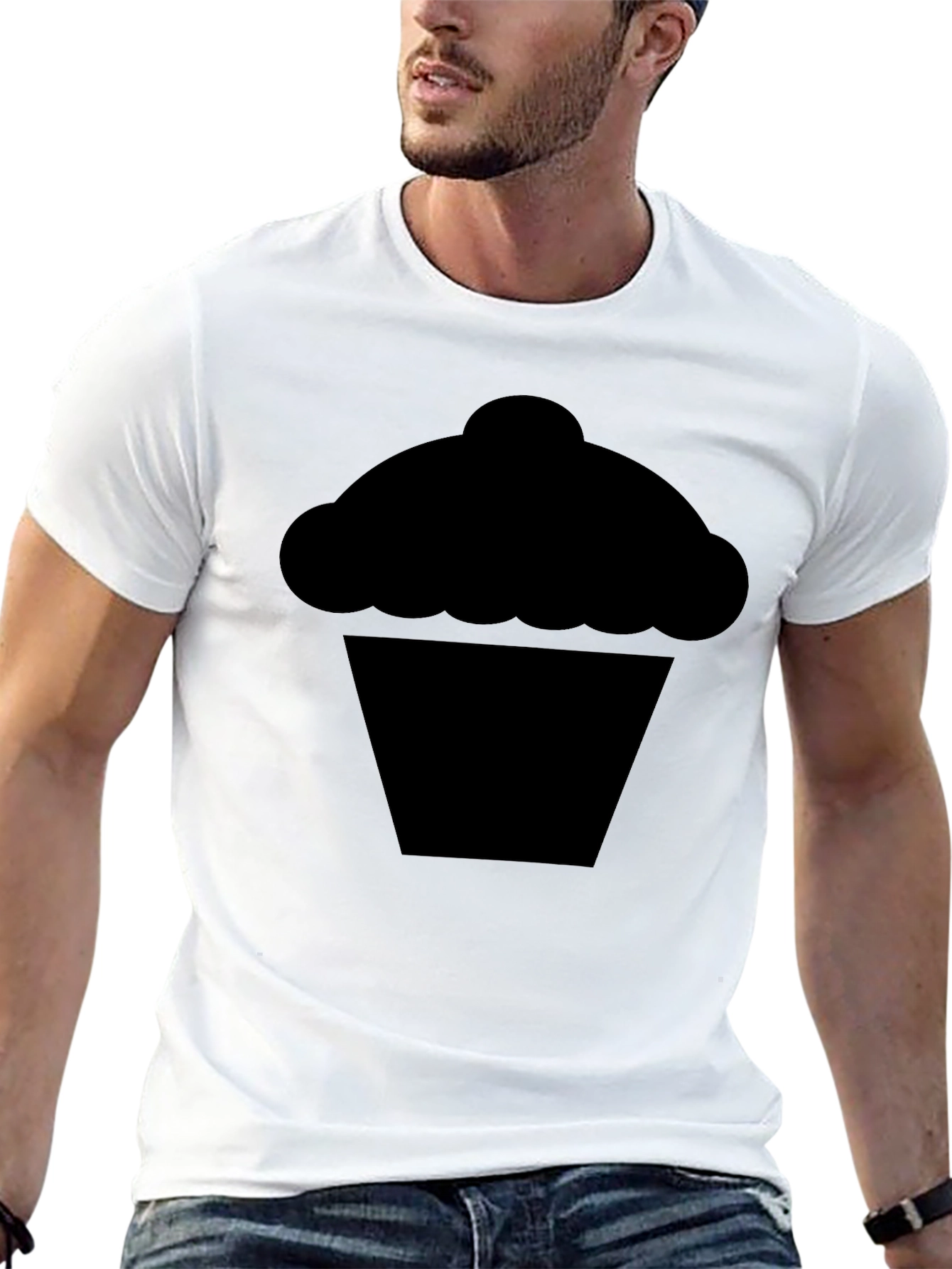 Cupcake Graphic Tee - Solid Black Cotton Comfort