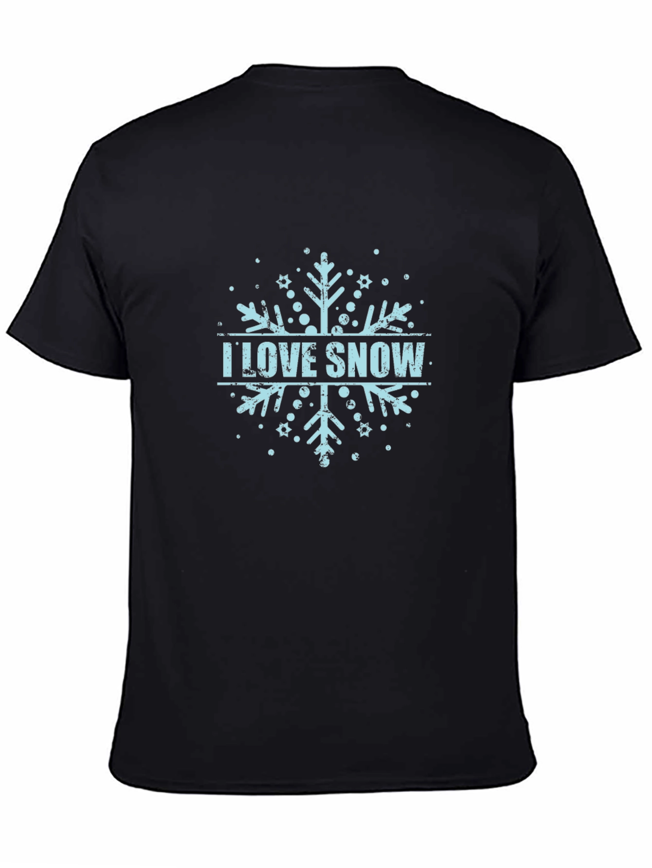 I Love Snow Snowflake Graphic Tee - Black