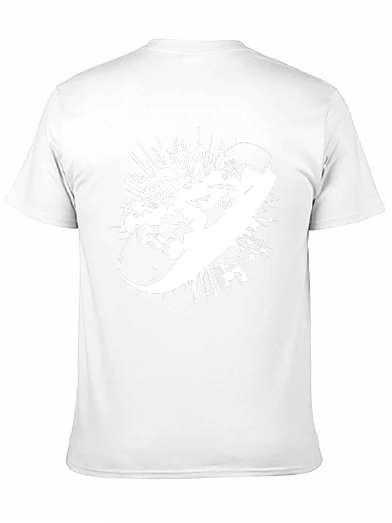 Skateboard Graphic Tee - Trendy Black T-Shirt