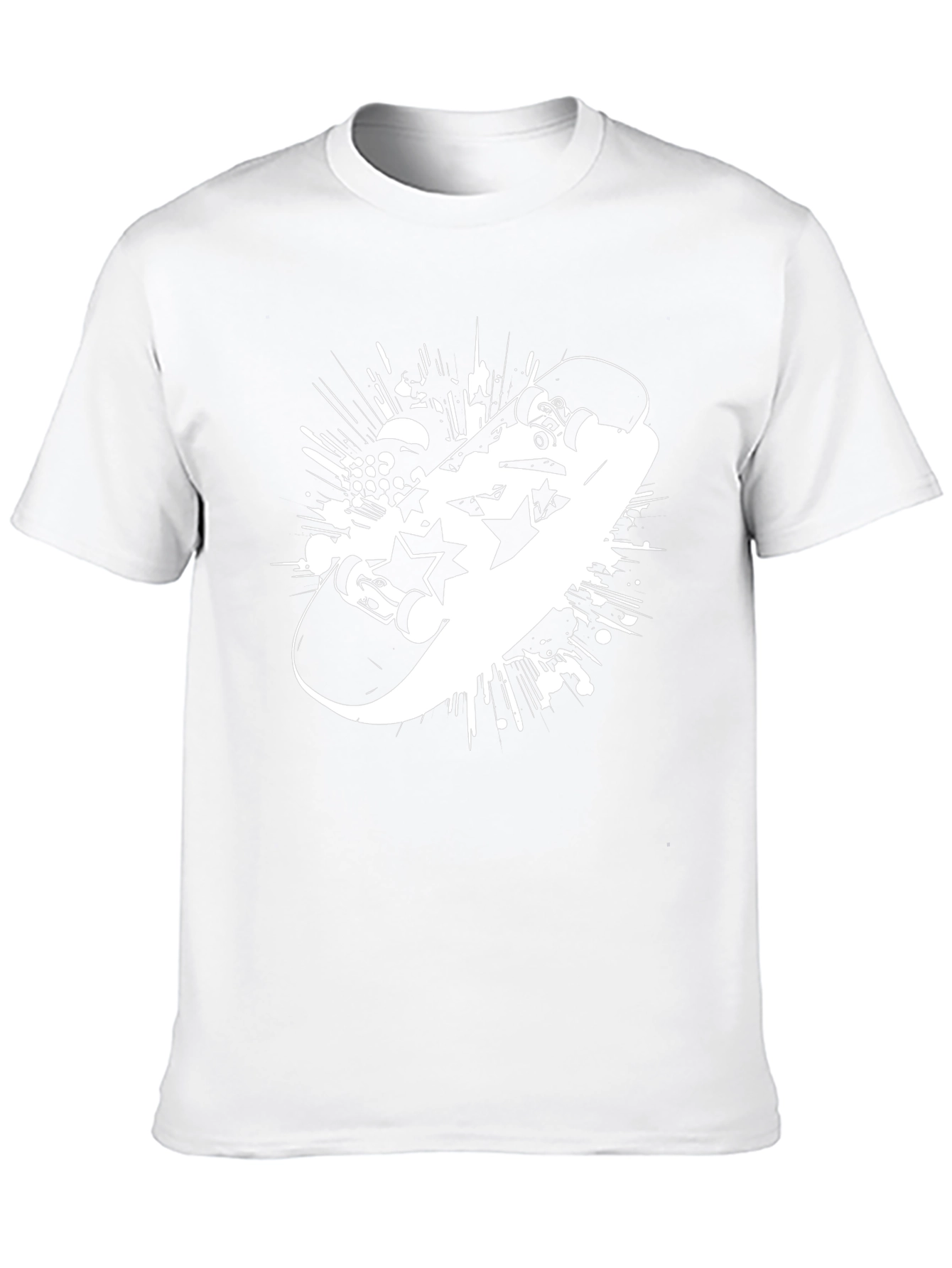 Skateboard Graphic Tee - Trendy Black T-Shirt