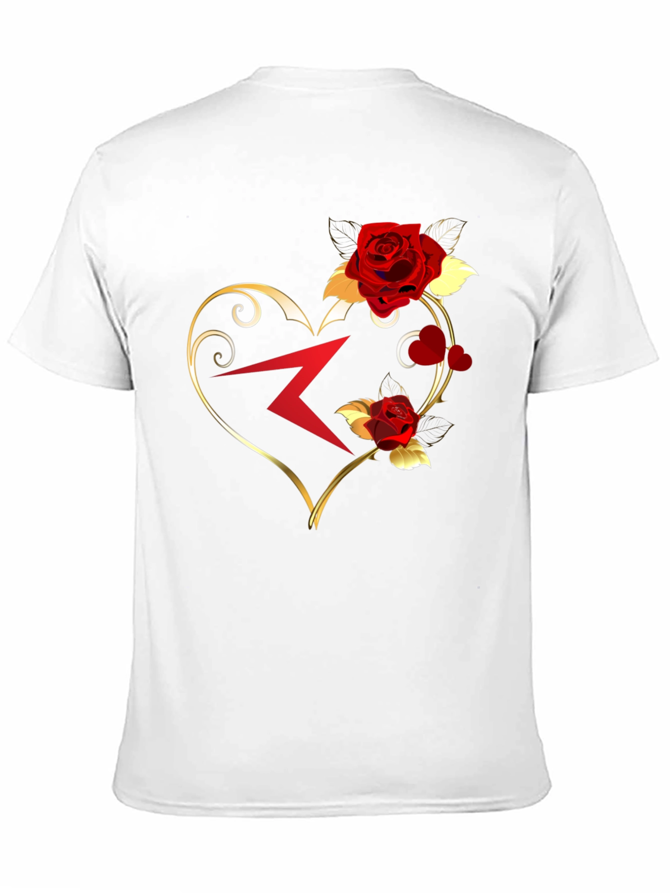 Romantic Heart Rose Graphic T-Shirt
