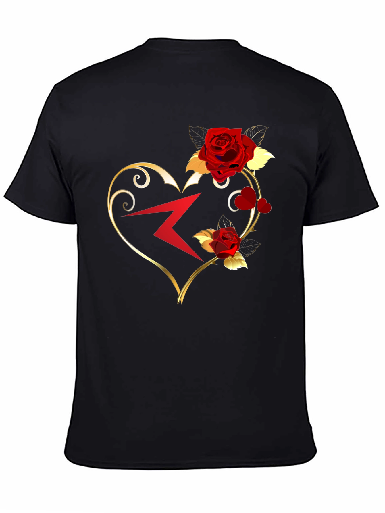 Romantic Heart Rose Graphic T-Shirt