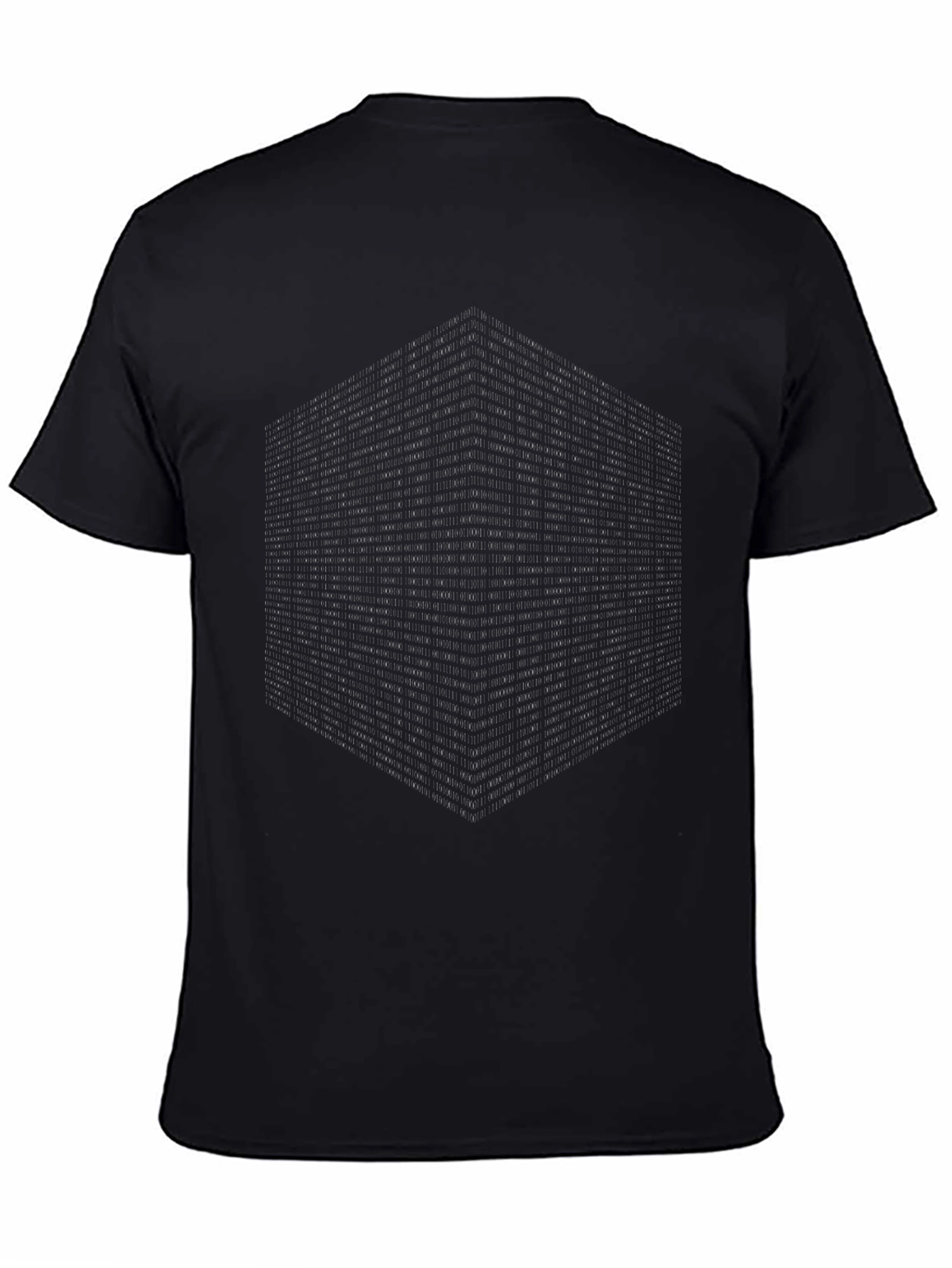 Abstract Cube Graphic Tee - Black Cotton Blend