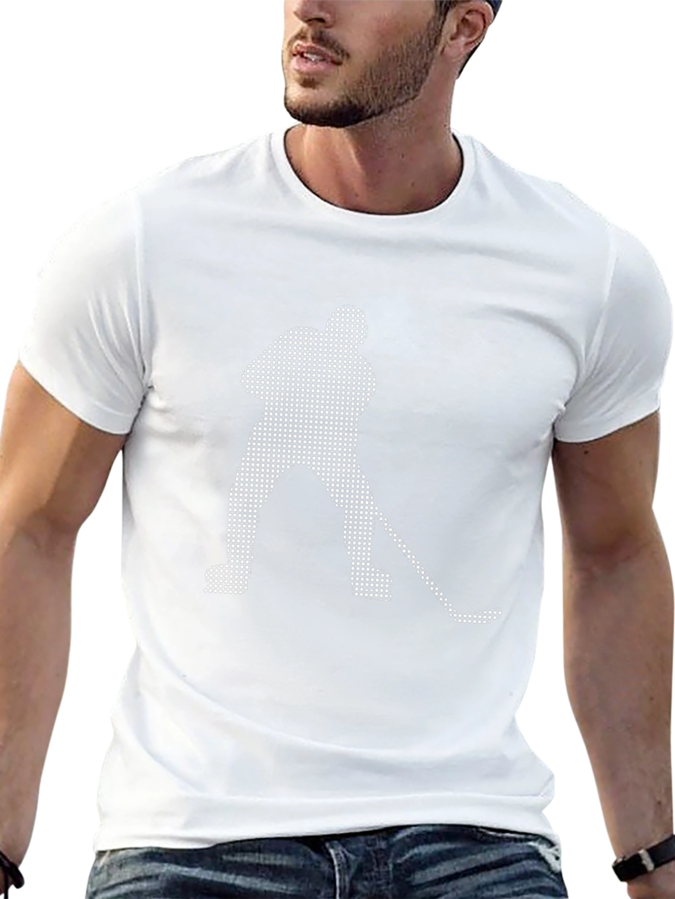 Hockey Player Dot Art Graphic T-Shirt