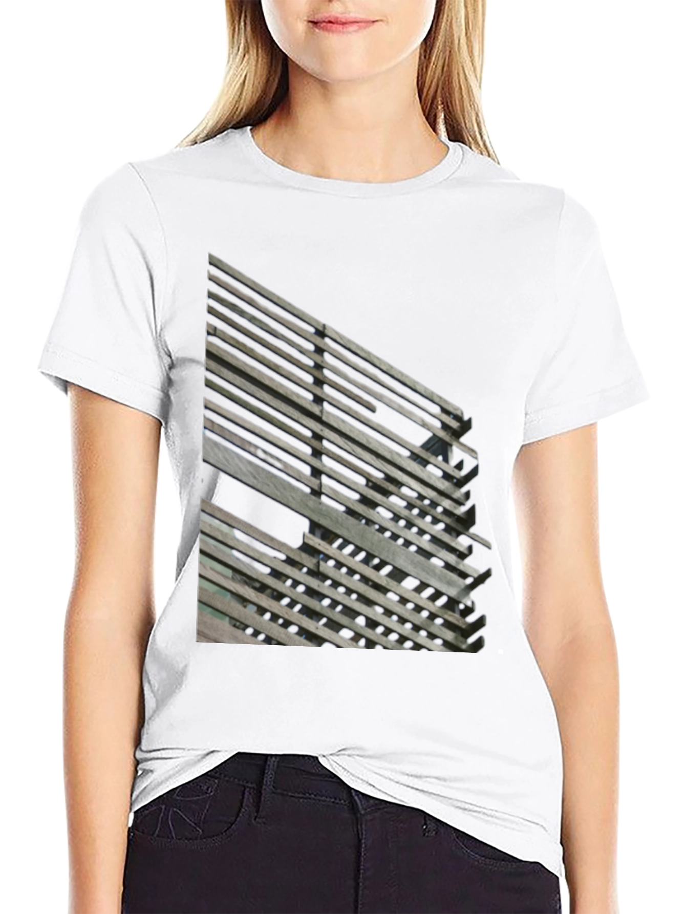 Abstract Slatted Design T-Shirt