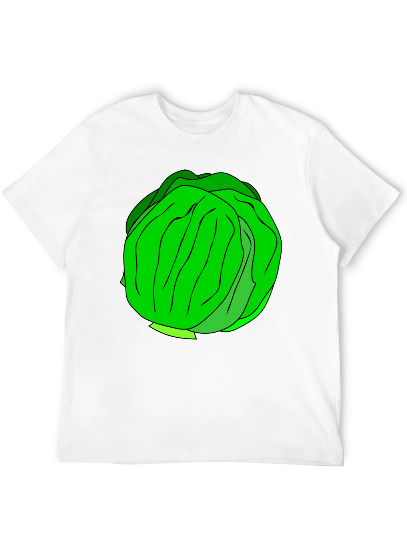 Cabbage Graphic T-Shirt - Black Cotton Tee
