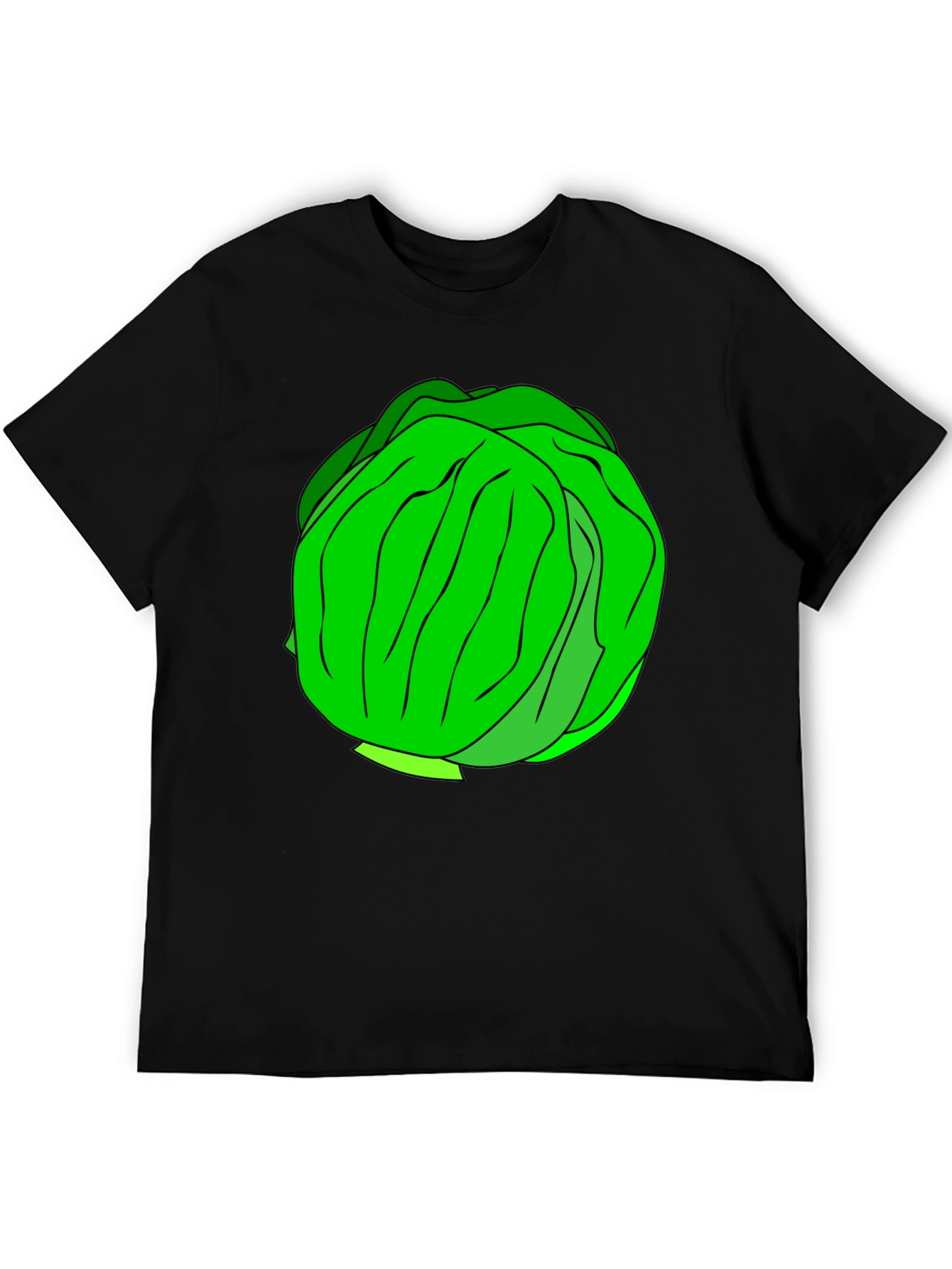 Cabbage Graphic T-Shirt - Black Cotton Tee