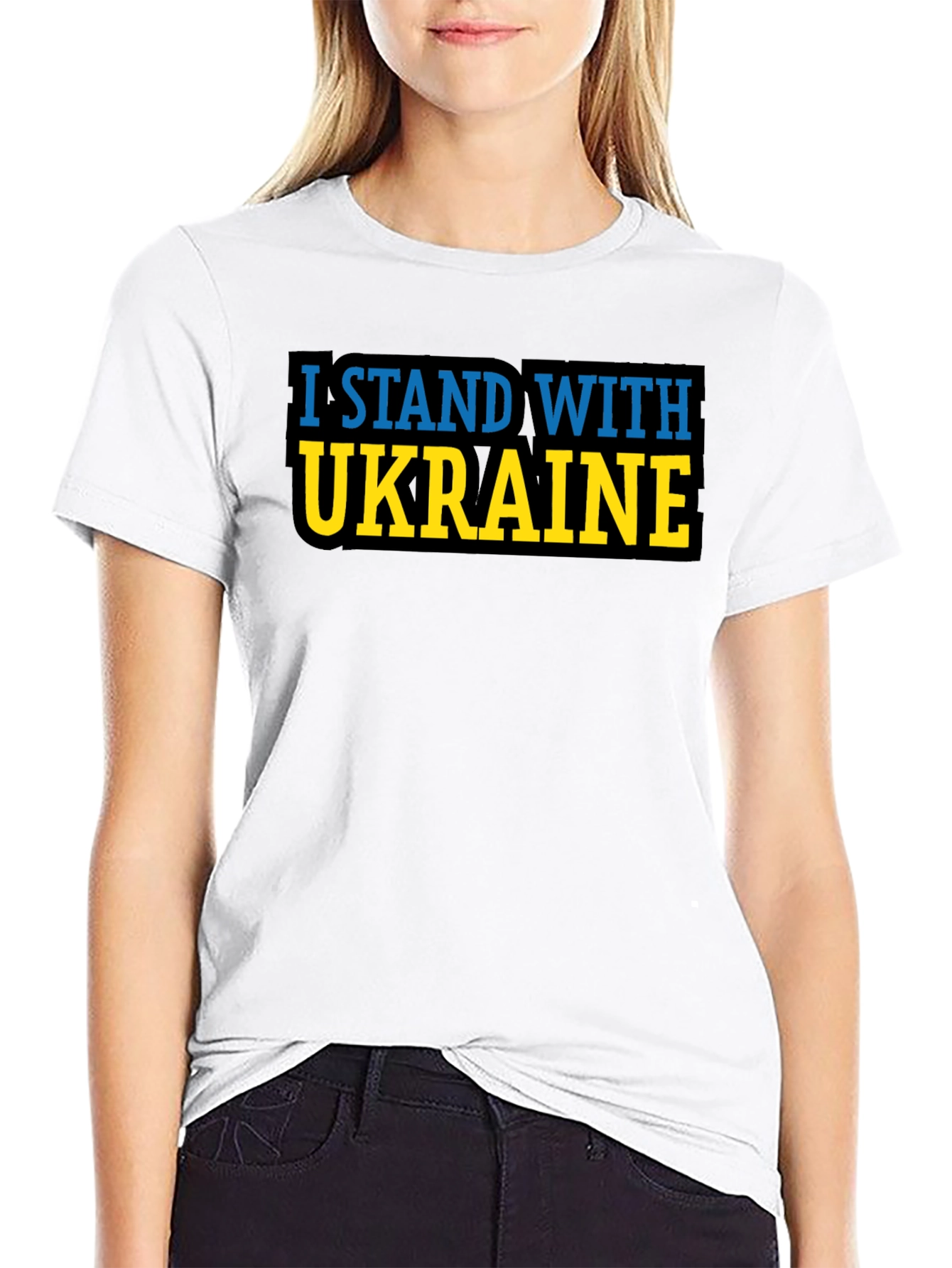 I Stand With Ukraine T-Shirt - Black
