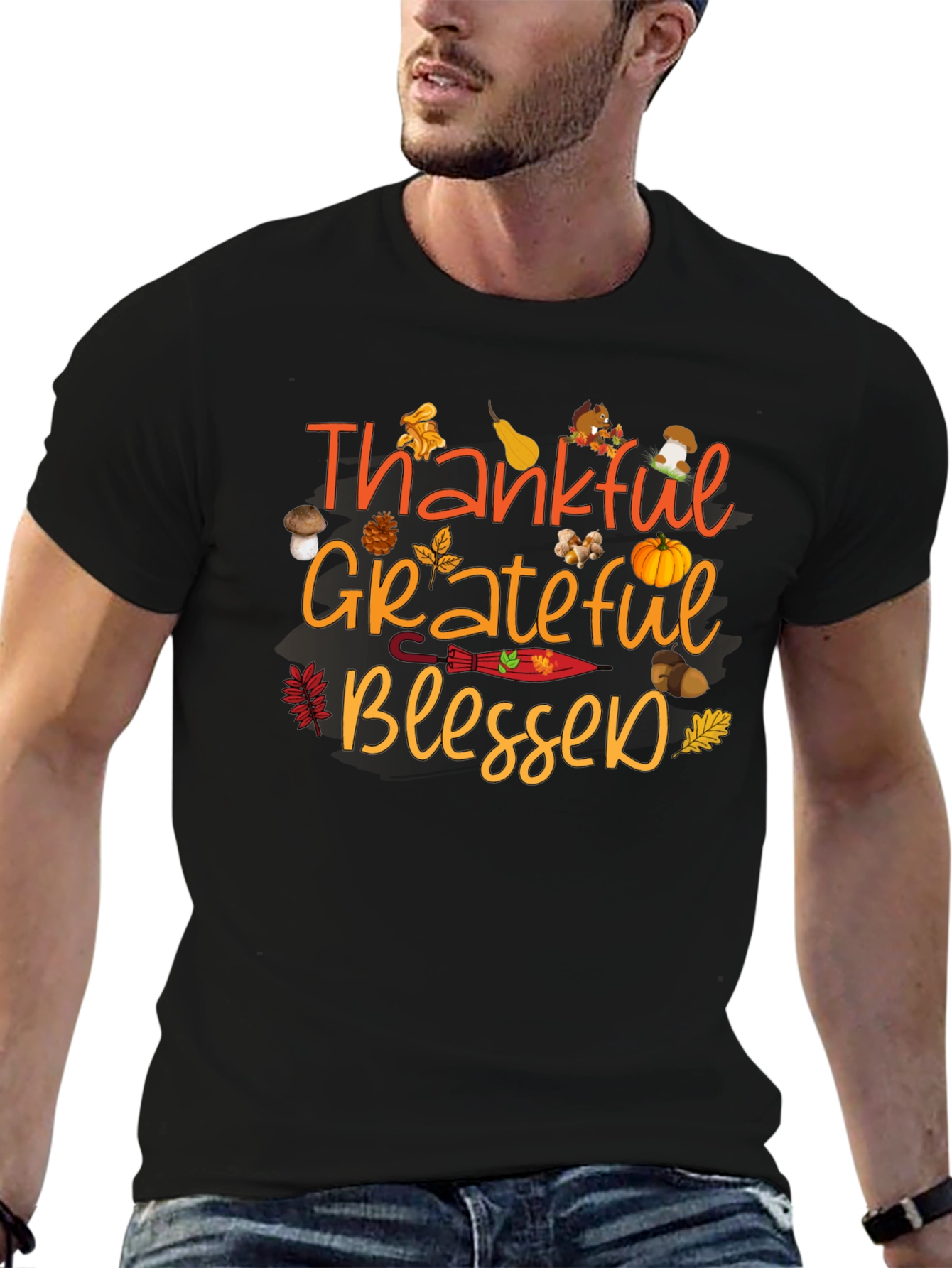 Thankful Grateful Blessed Fall T-Shirt