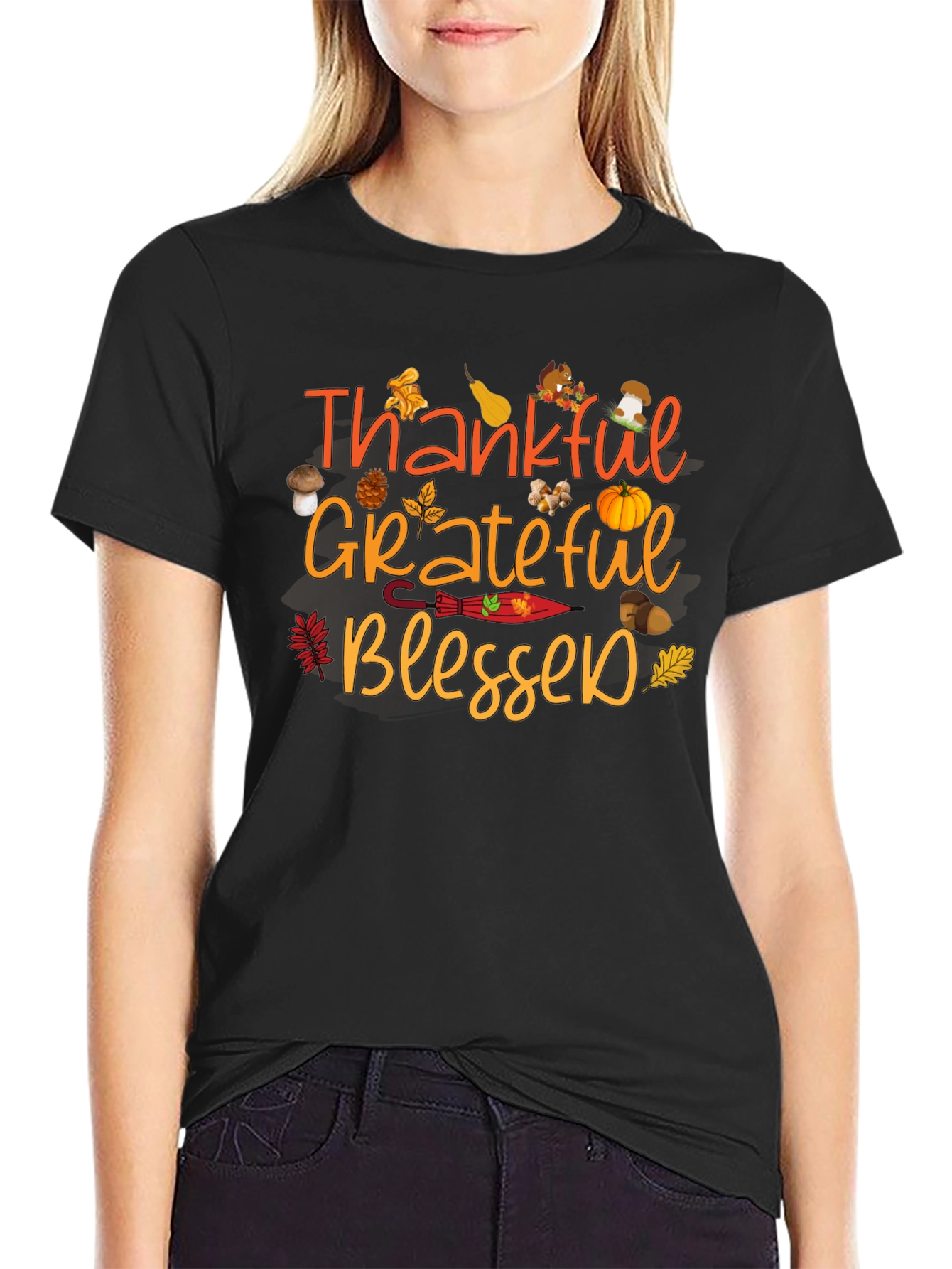 Thankful Grateful Blessed Fall T-Shirt