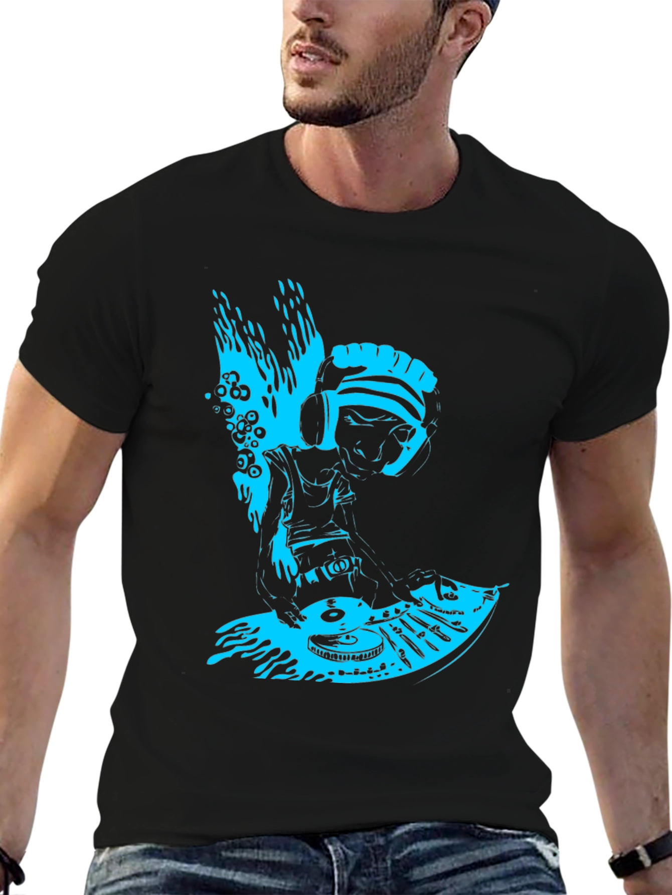 DJ Turntable Graphic T-Shirt - Cool Music Lover Tee
