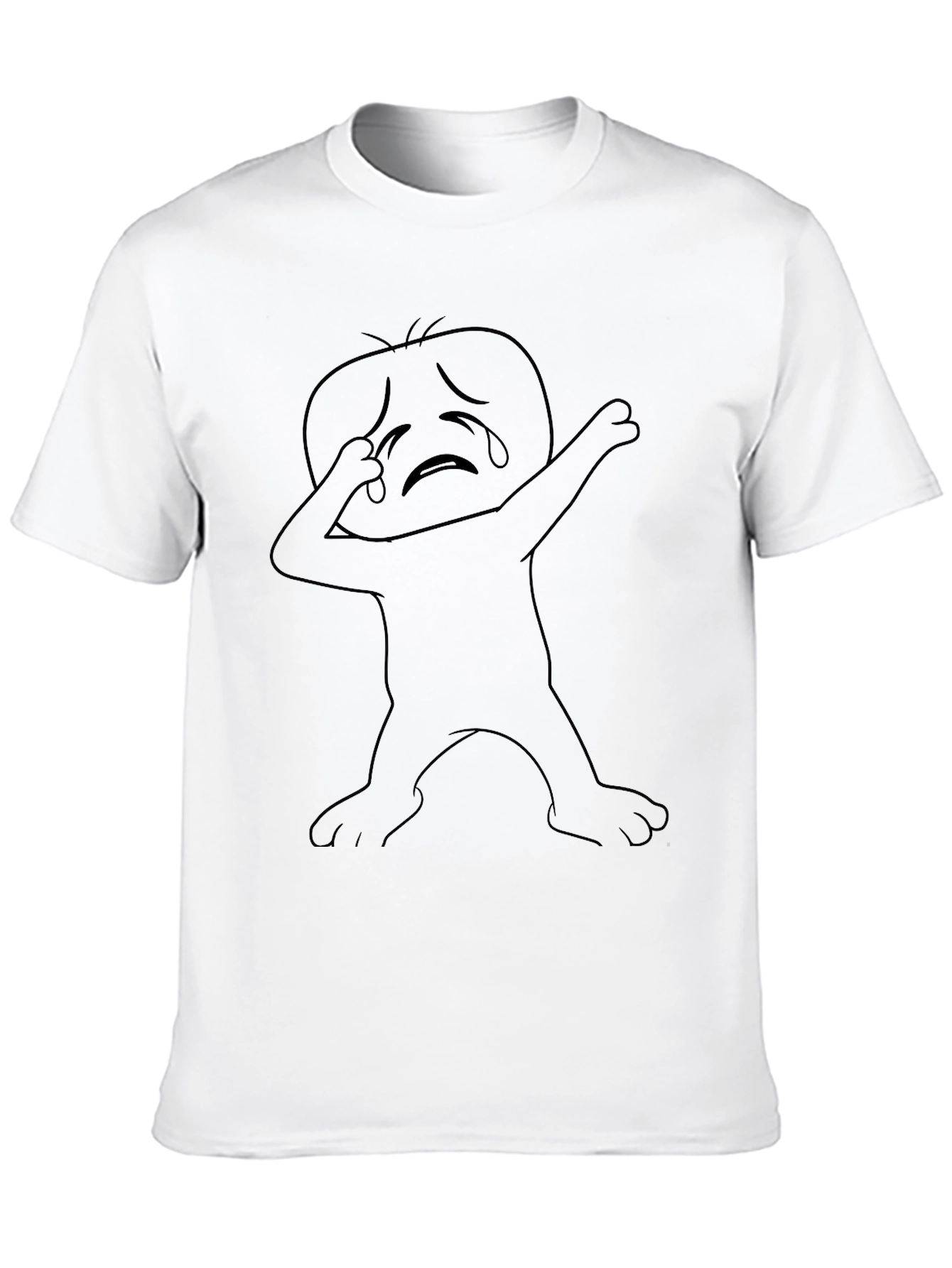 Dabbing Sad Man Black T-Shirt