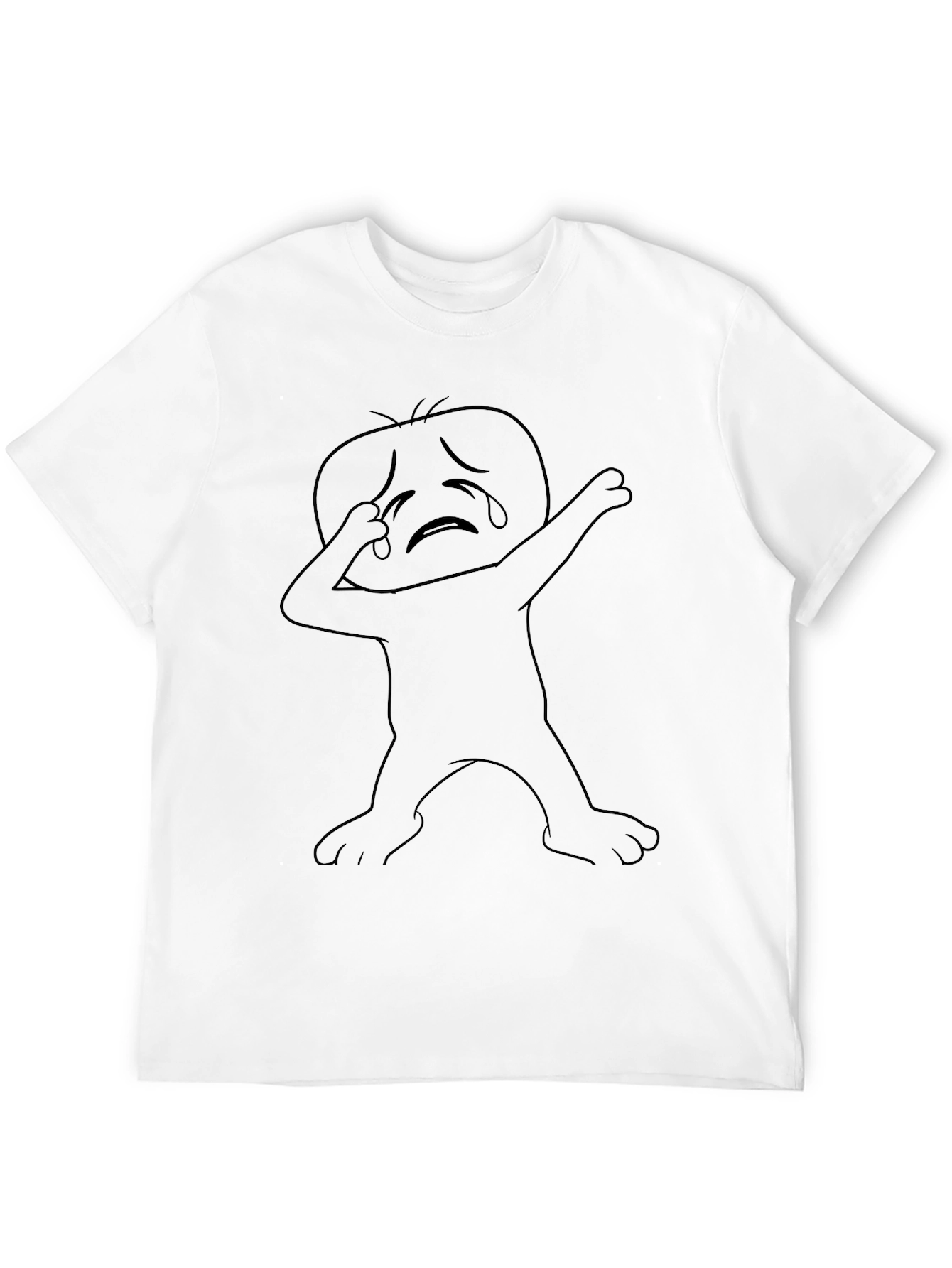 Dabbing Sad Man Black T-Shirt