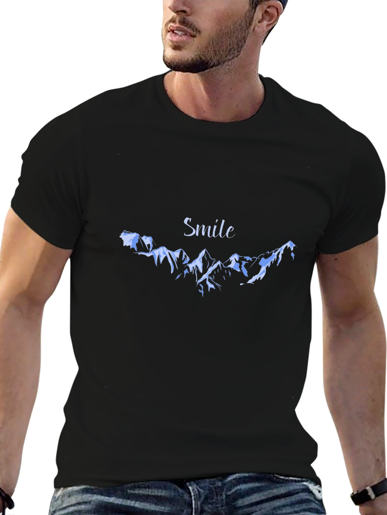 Smile Mountain Black T-Shirt