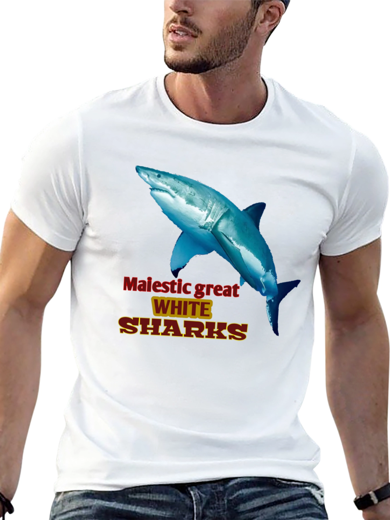 Majestic Great White Sharks Graphic Tee