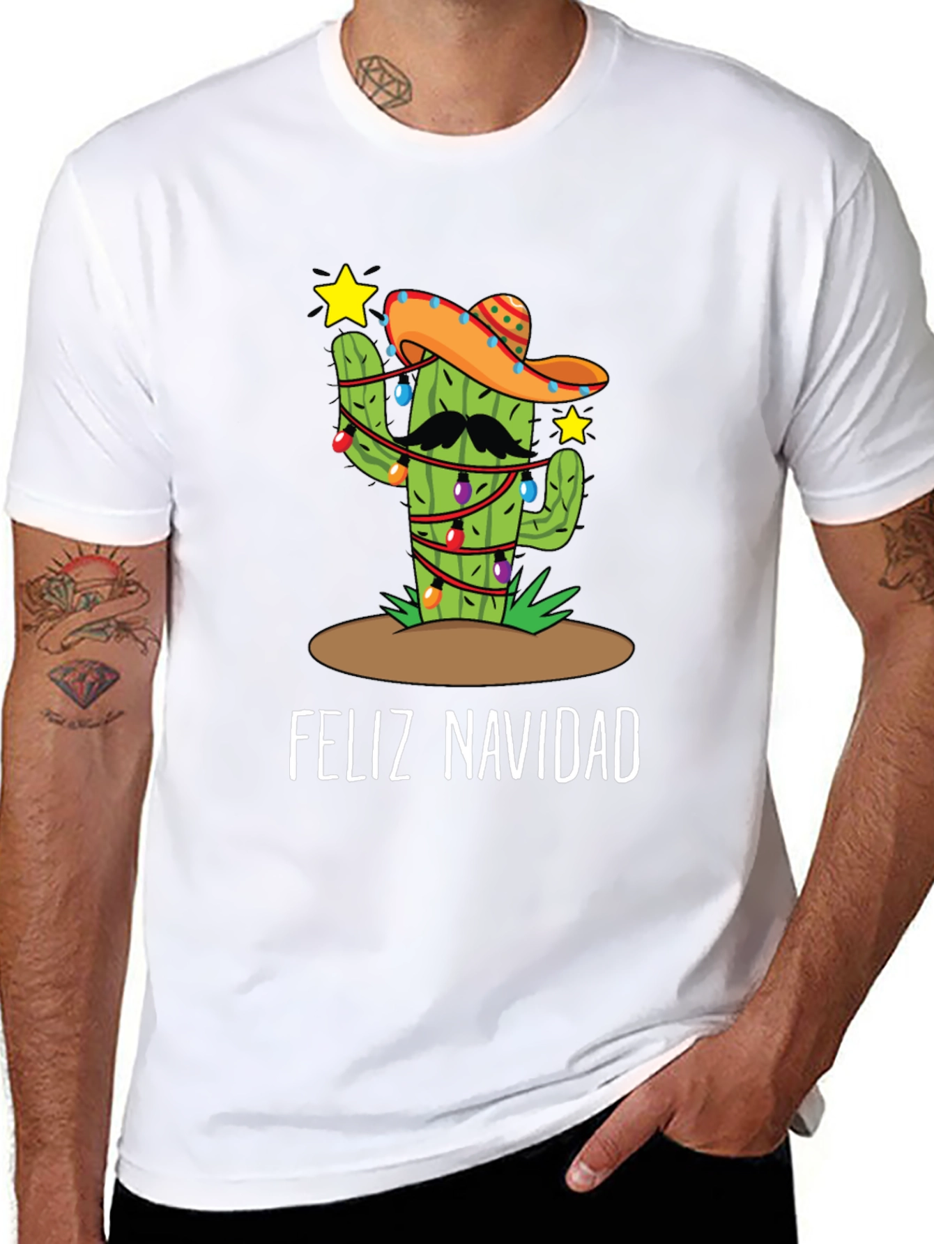 Feliz Navidad Cactus Christmas T-Shirt