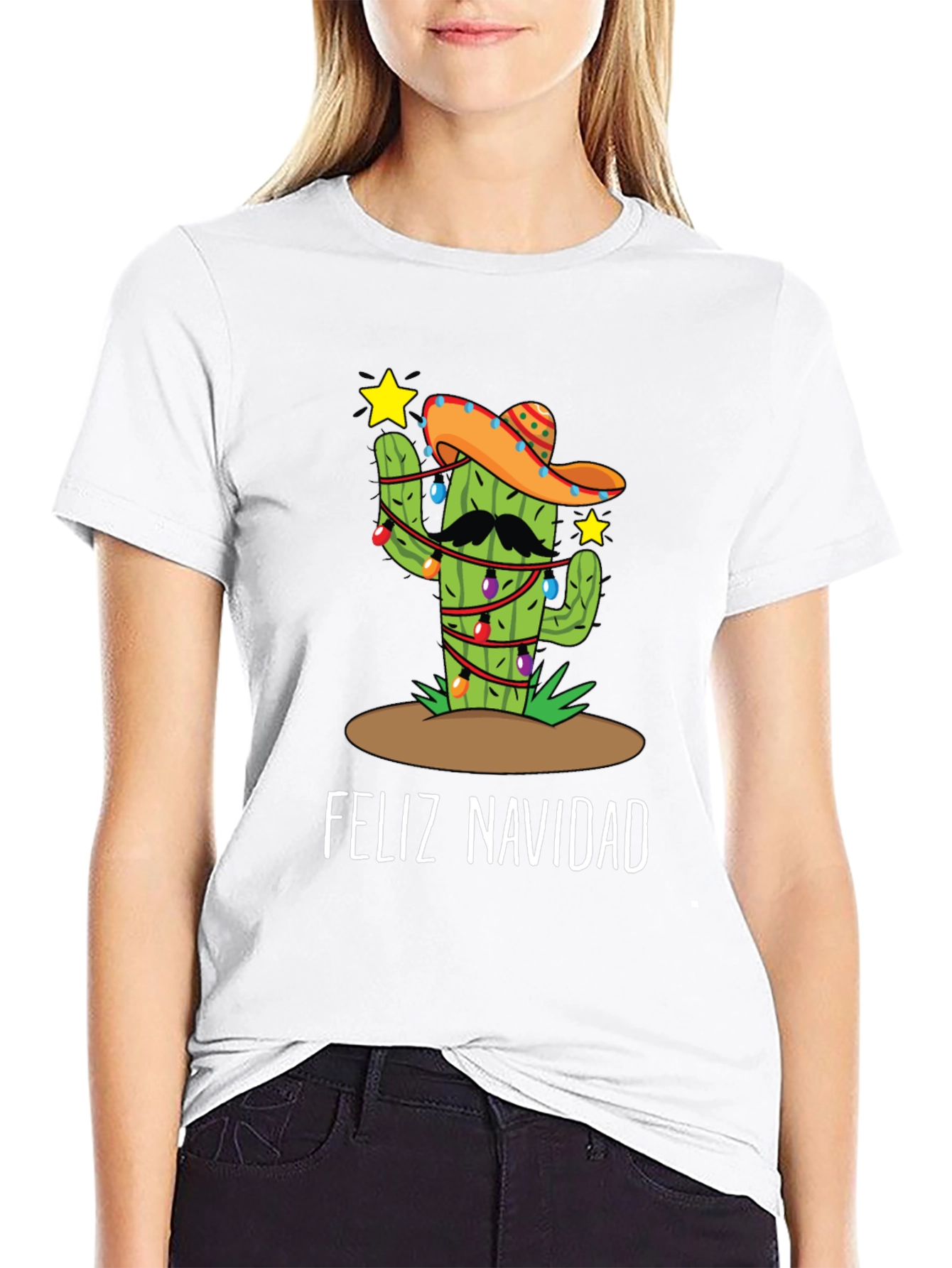 Feliz Navidad Cactus Christmas T-Shirt