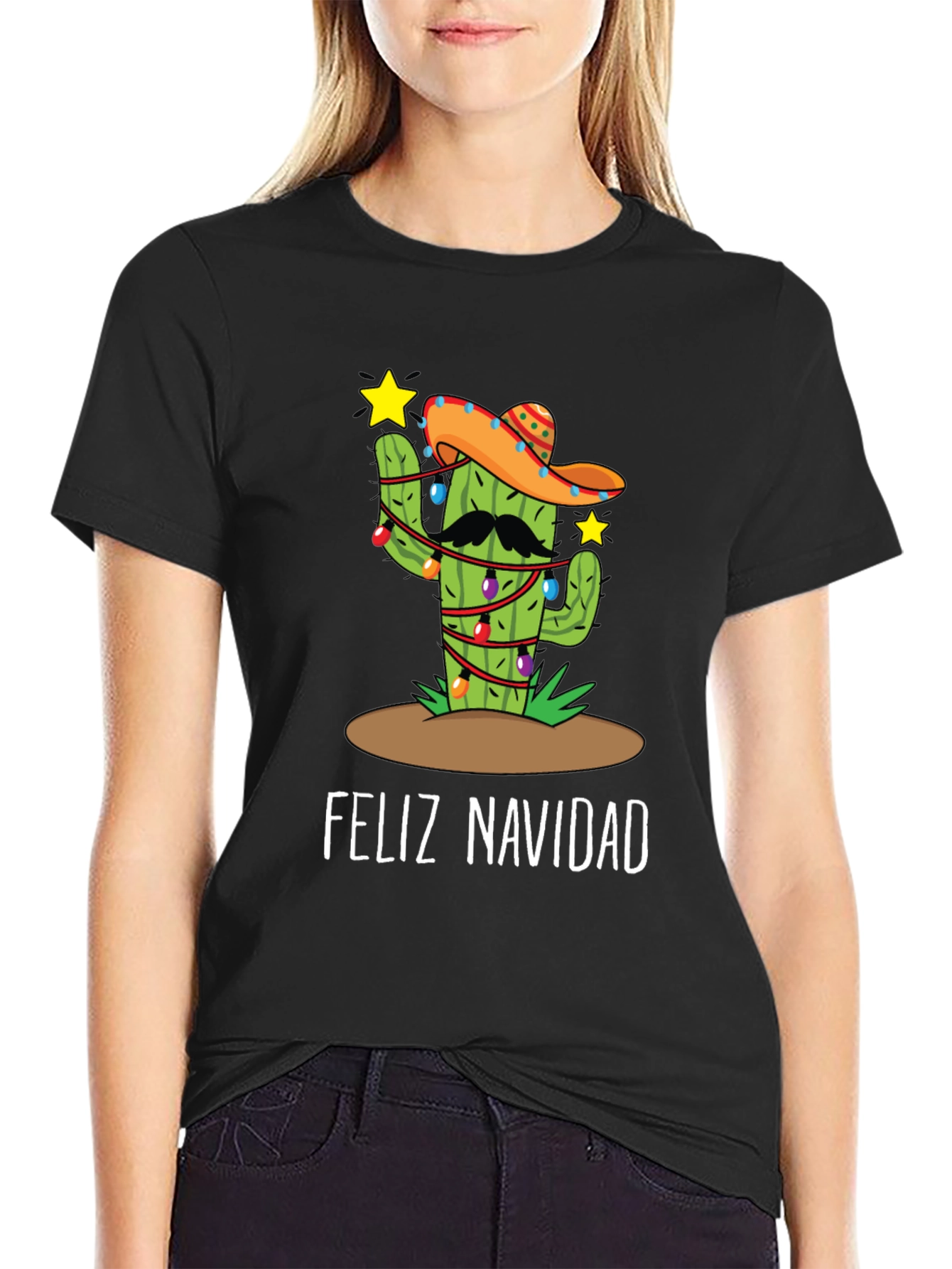 Feliz Navidad Cactus Christmas T-Shirt