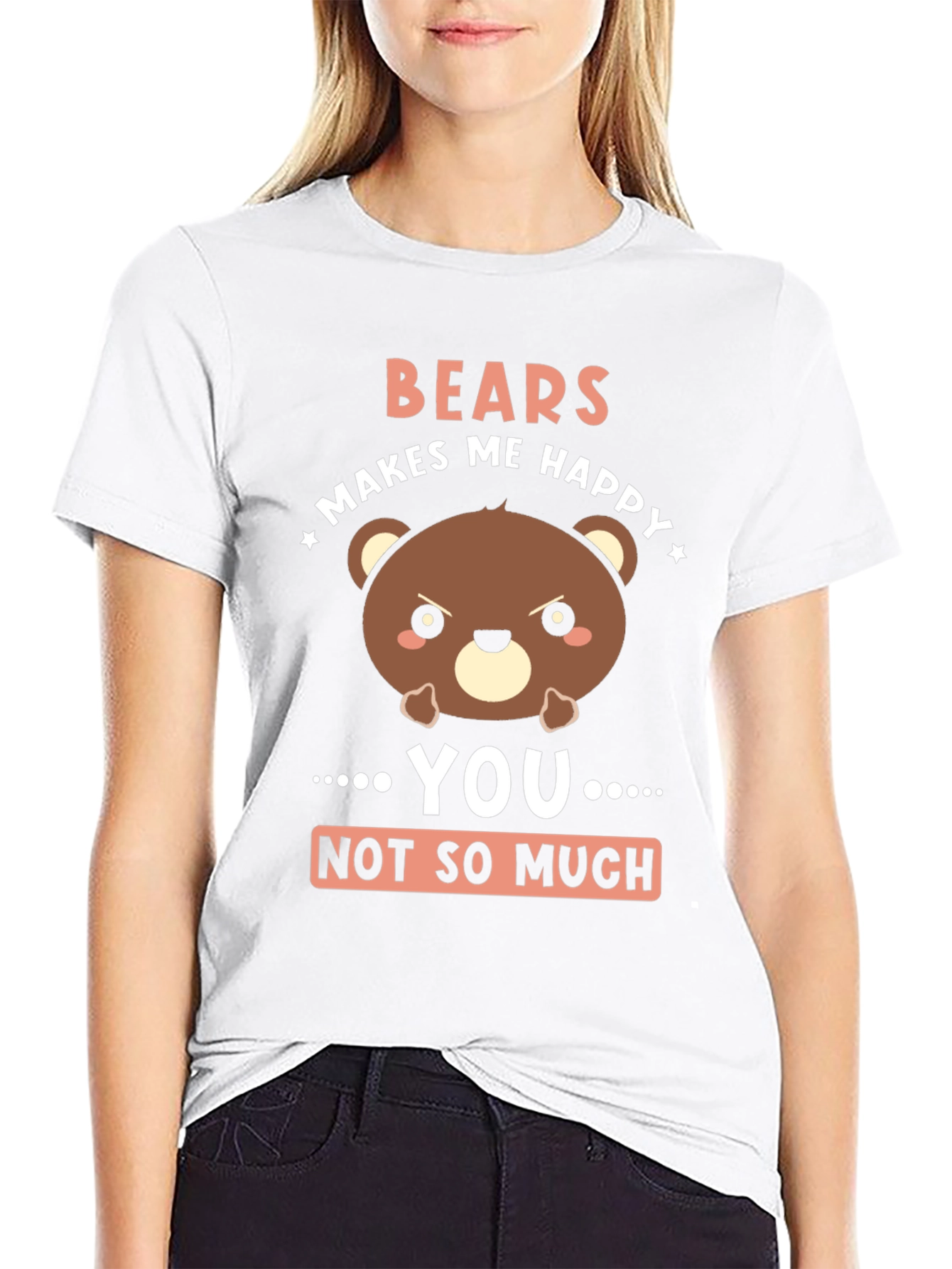 Funny Bear Graphic T-Shirt - Bears Makes Me Happy