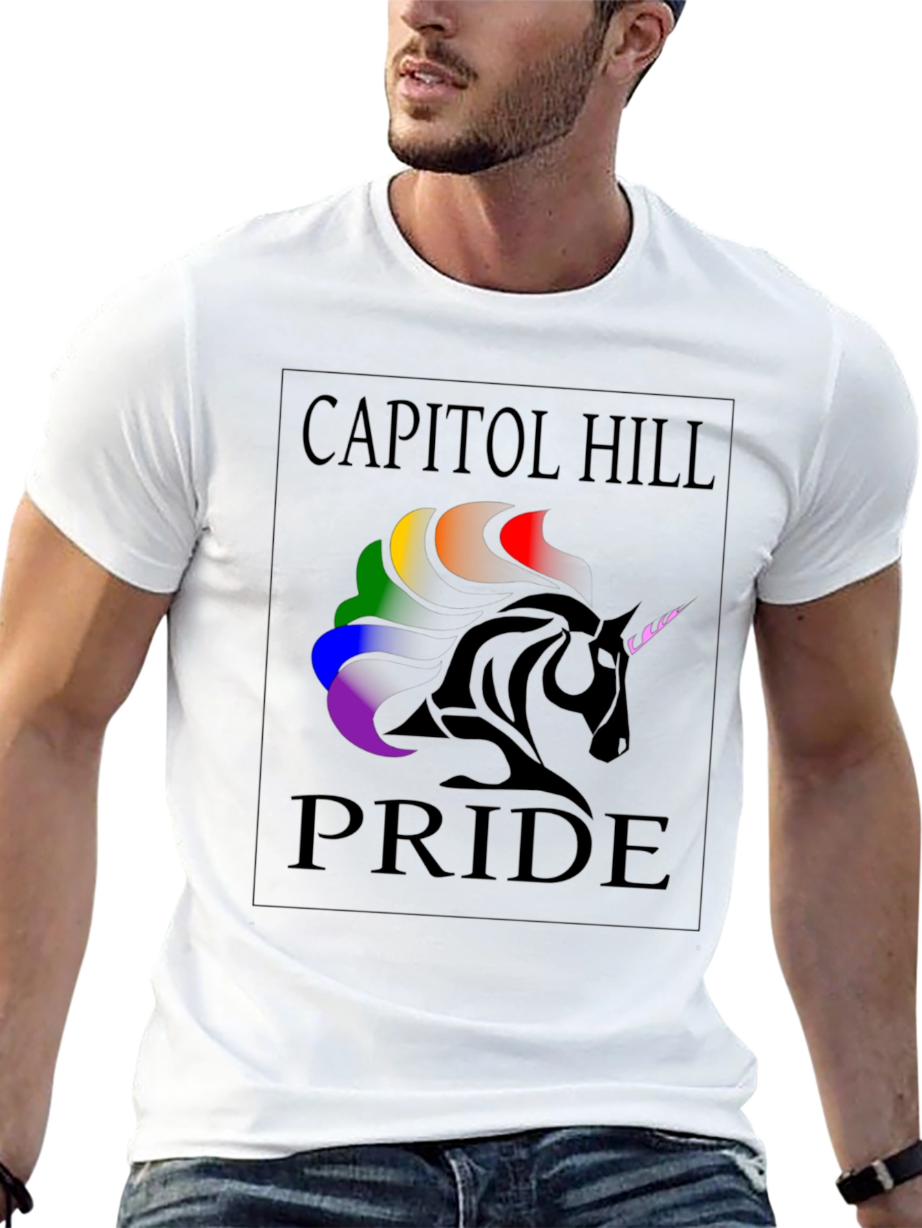 Capitol Hill Pride Rainbow Unicorn T-Shirt