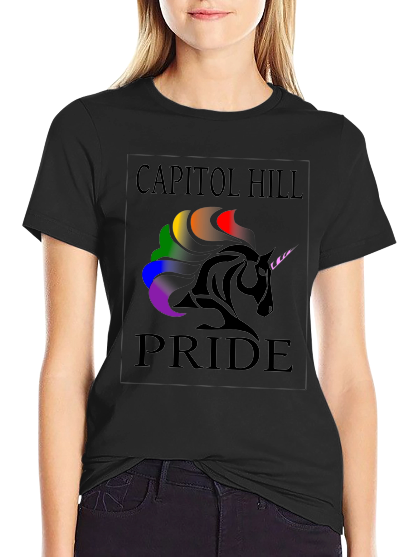 Capitol Hill Pride Rainbow Unicorn T-Shirt