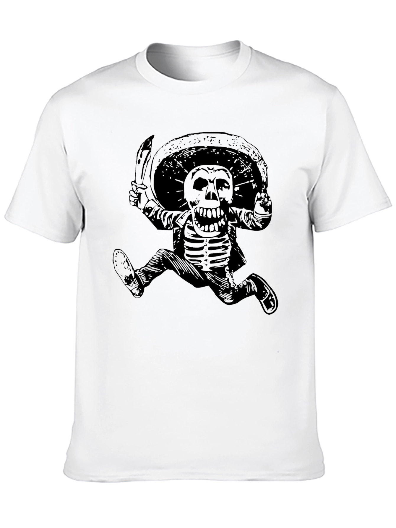 Skeleton Mariachi T-Shirt - Black Cotton Tee
