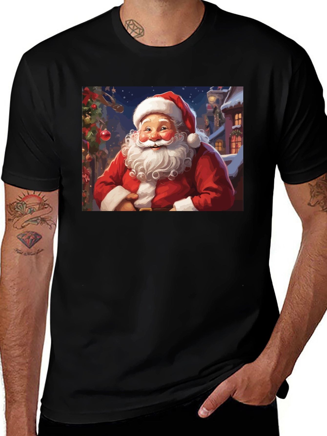 Santa Claus Holiday Graphic T-Shirt