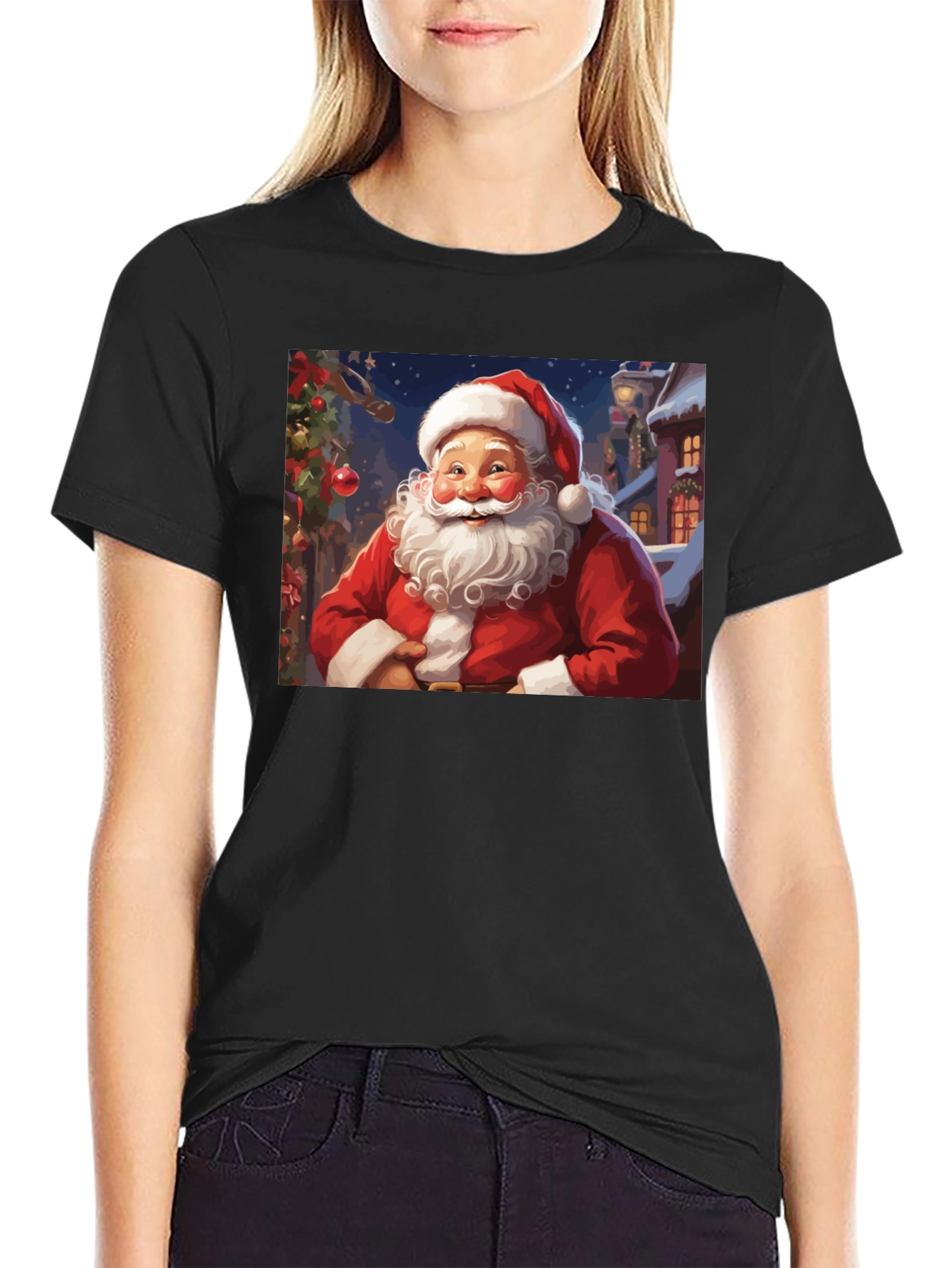 Santa Claus Holiday Graphic T-Shirt