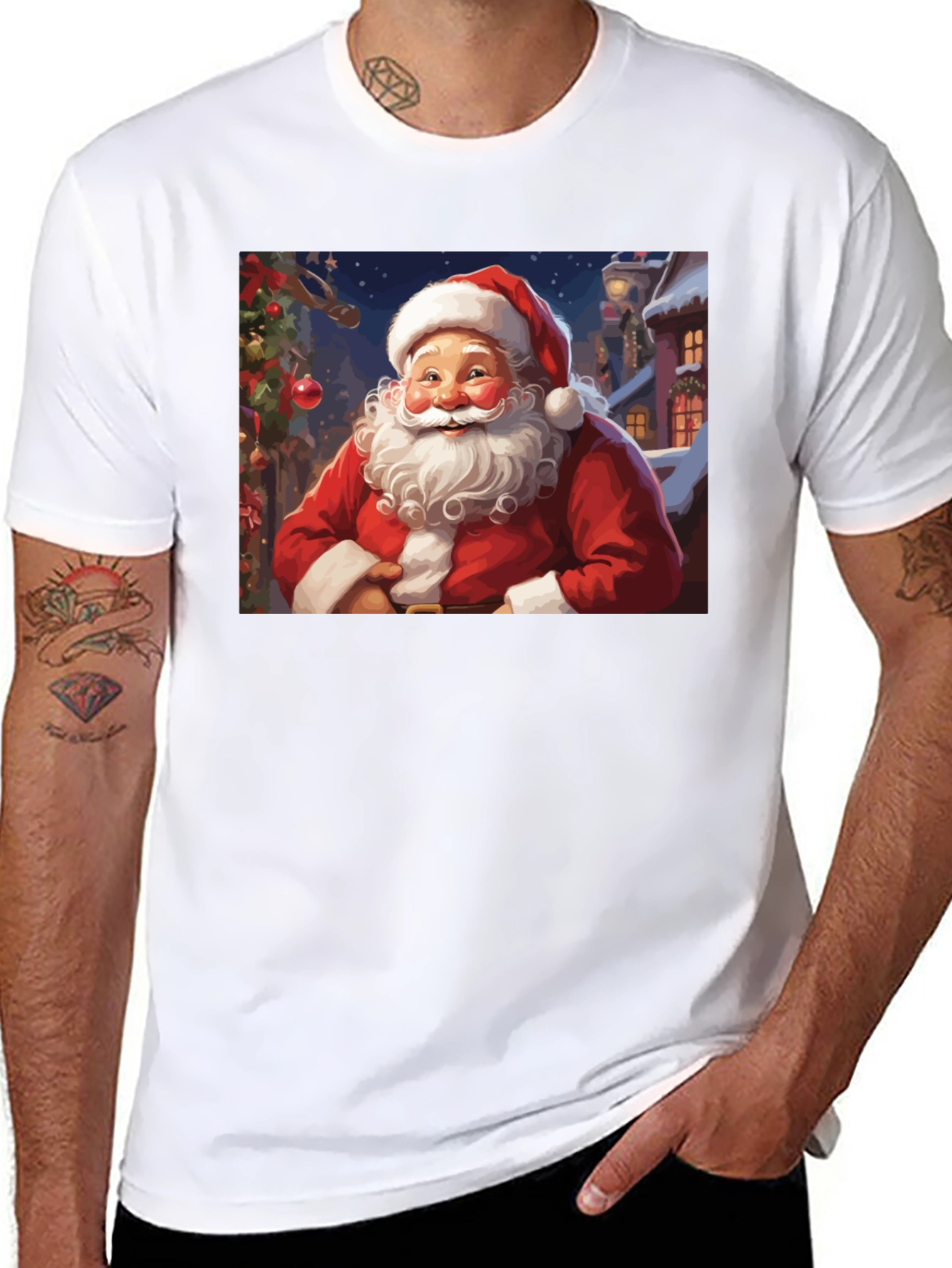 Santa Claus Holiday Graphic T-Shirt