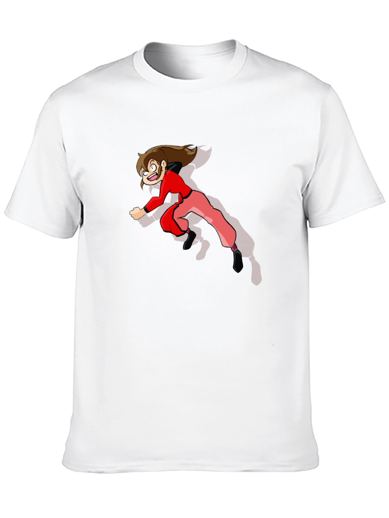 Cartoon Character Print Black T-Shirt