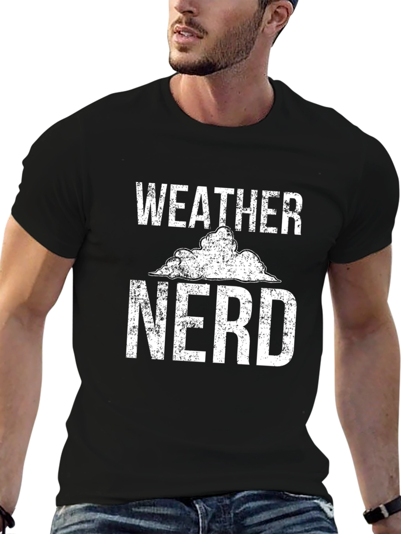Weather Nerd Graphic T-Shirt - Black Cotton Tee