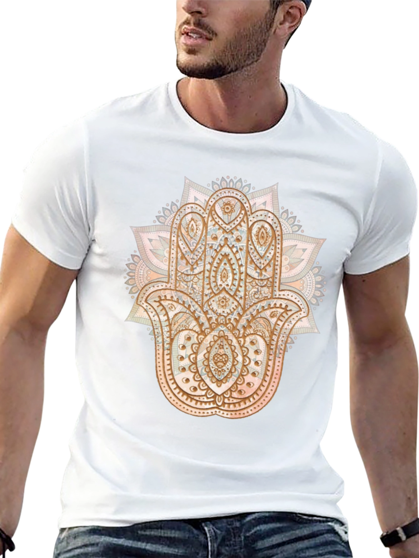 Hamsa Hand Graphic Tee - Boho Style