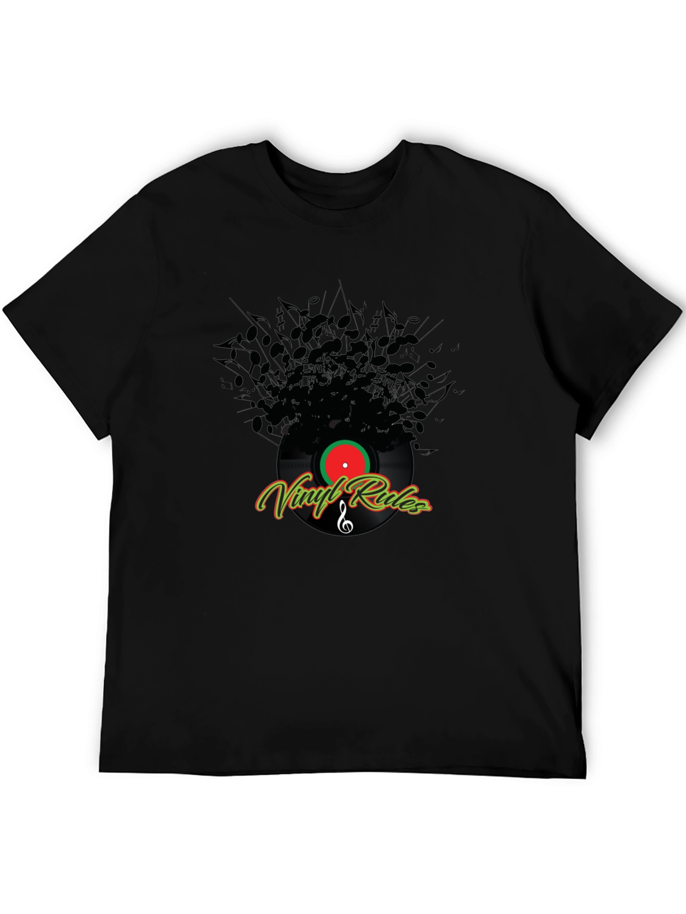 Vinyl Rules Black T-Shirt - Music Lover Tee